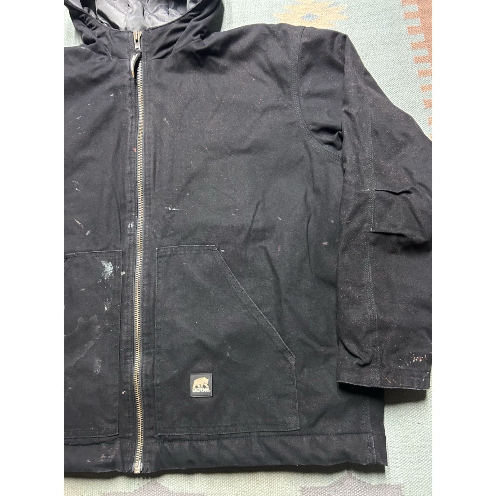 Carhartt VINTAGE Berne hooded work jacket black canvas carhartt style distressed XXL Size US XXL / EU 58 / 5 - 3 Thumbnail