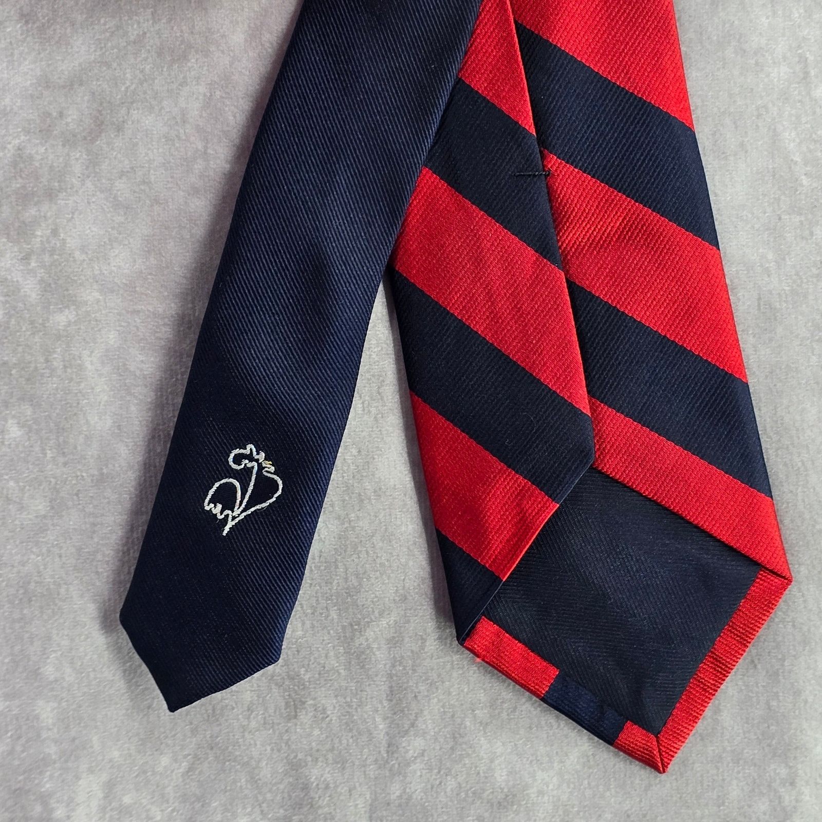 Haggar Haggar Red Blue Stripe 75% Silk 25% Polyester Neck Tie Size 30 - 6 Thumbnail