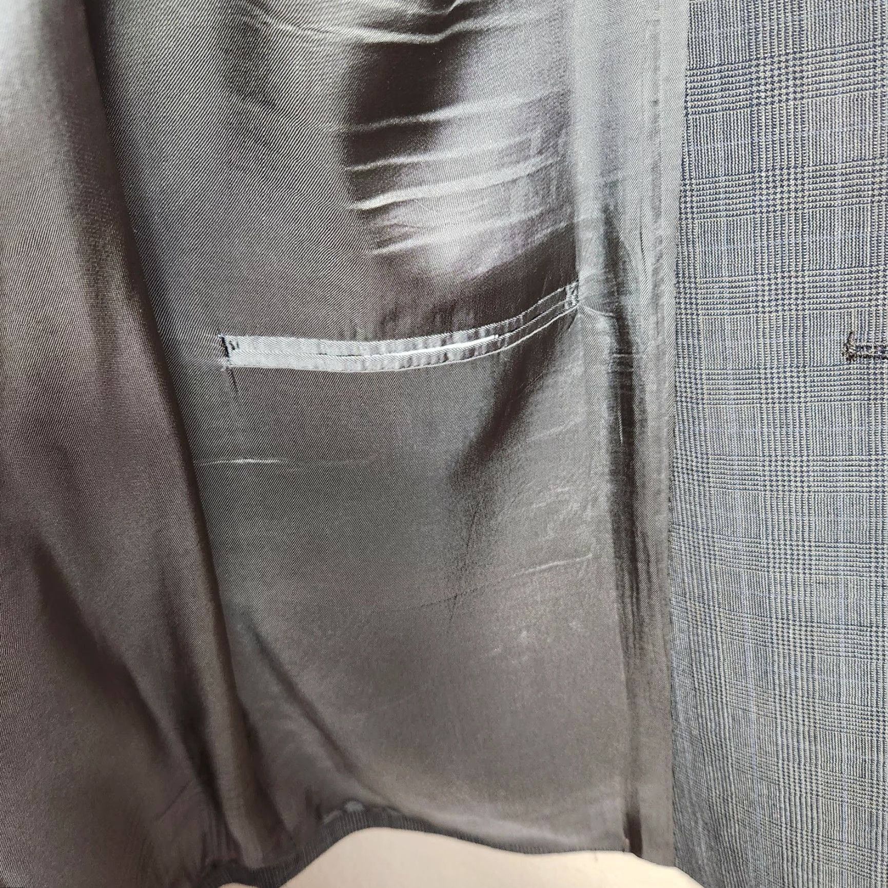 Brooks Brothers Brooks Brothers Mens Brooksease Wool Gray Glen Plaid 2 Button Blazer-Size 44L Size 44R - 7 Thumbnail