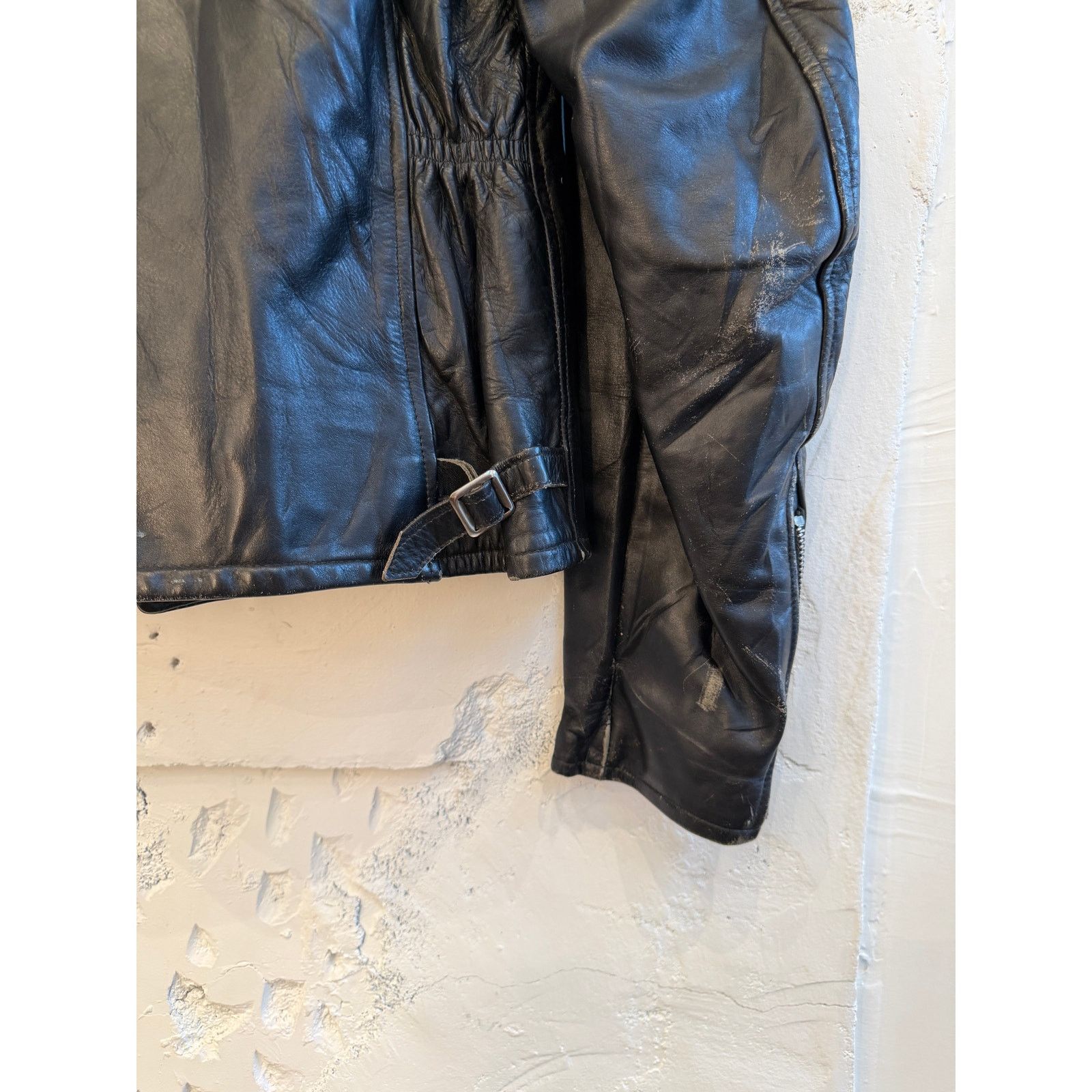 Vintage Vintage Herm's Leather Togs Black Leather Moto Jacket Size US L / EU 52-54 / 3 - 10 Thumbnail