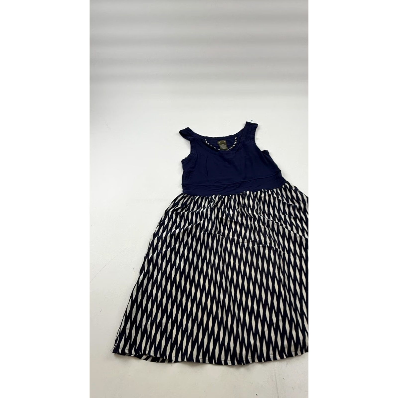 Feit Fei Dress Womens M Blue Geometric Silk Sleeveless Fit & Flare Knee Length Dress Size M / US 6-8 / IT 42-44 - 2 Thumbnail