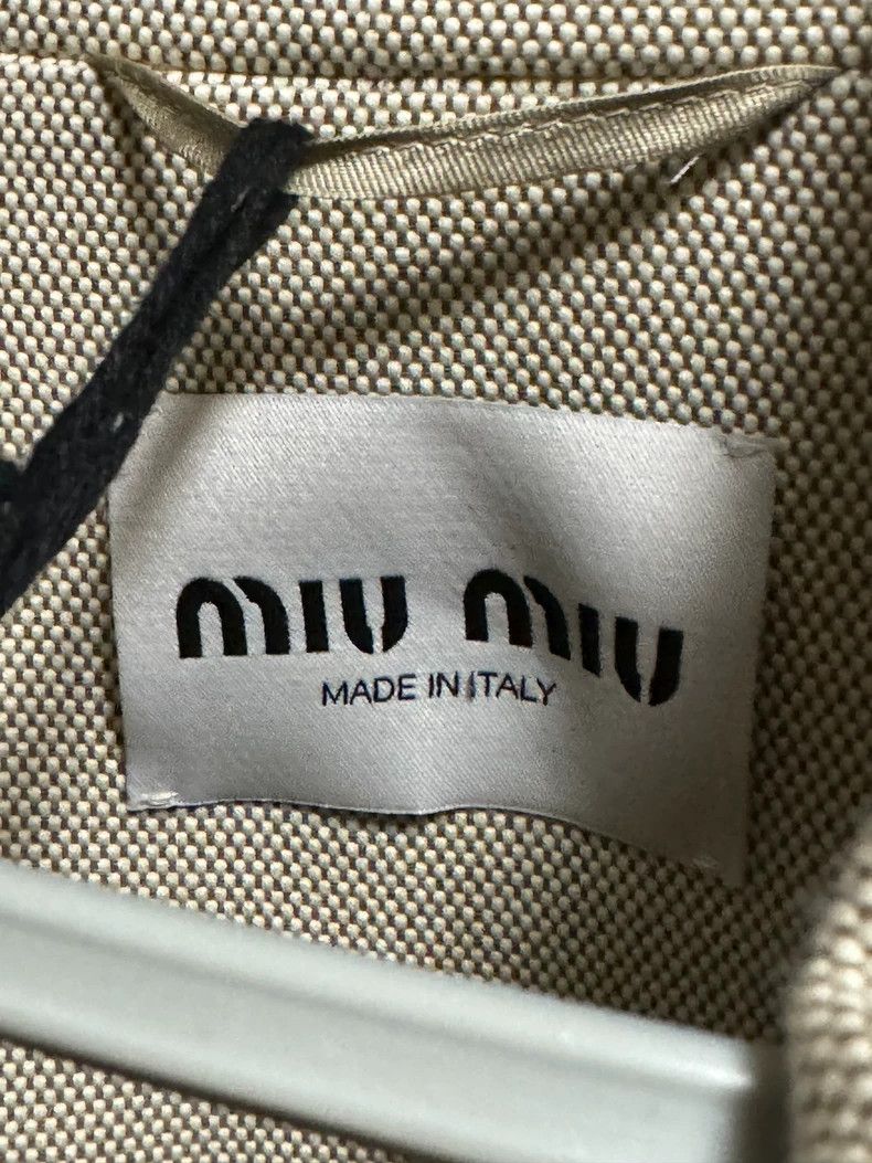 Miu Miu Miu Miu 24 SS Show Beige Canvas Parquet Work Jacket Size US XXS / EU 40 - 5 Thumbnail