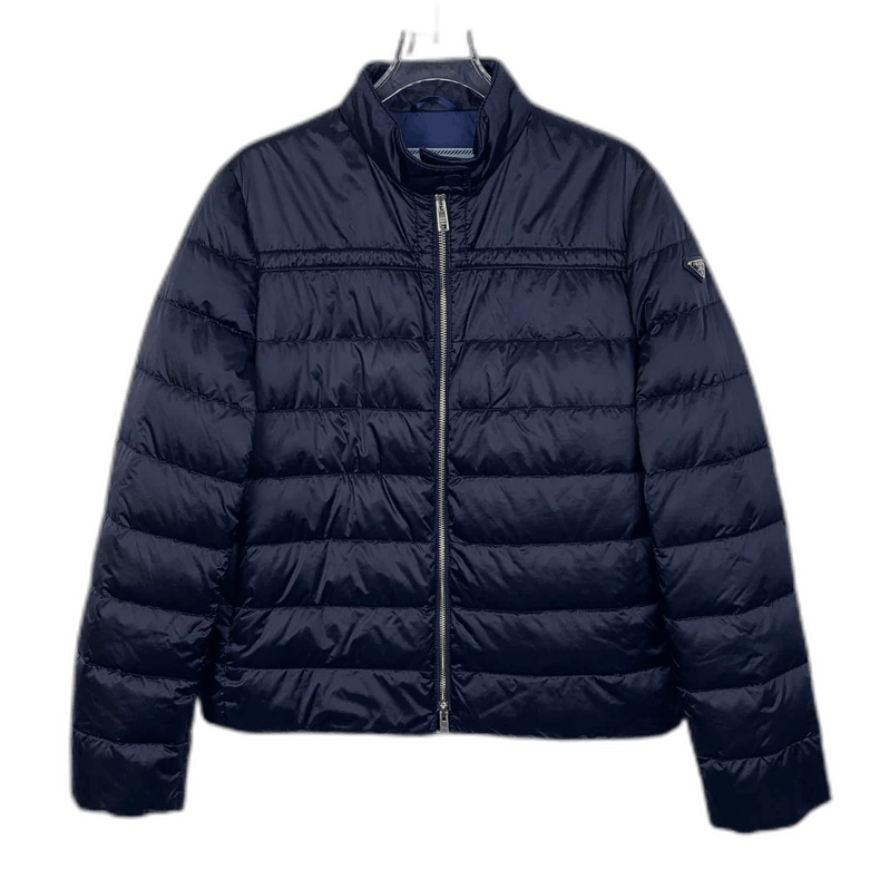 Prada Prada Navy Down Jacket with Triangle Logo | Grailed