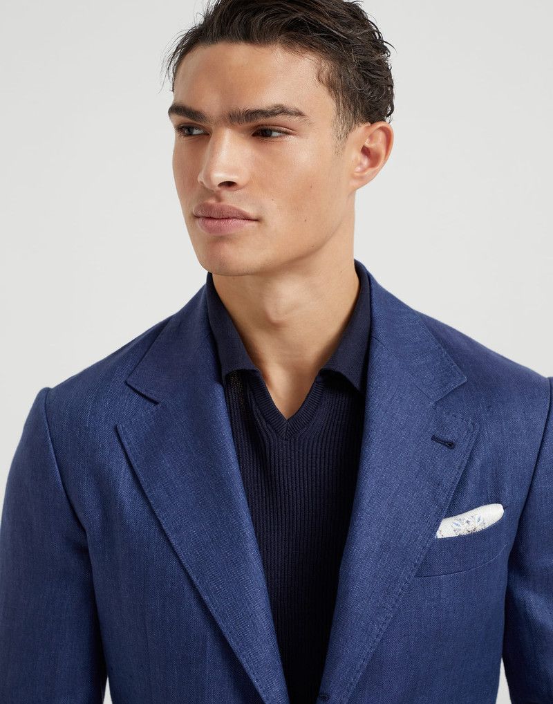 Brunello Cucinelli o1la1rc1a0326 Linen Chevron Deconstructed Cavallo Blazer Size US S / EU 44-46 / 1 - 3 Thumbnail