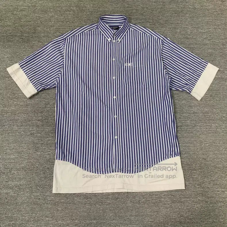 Balenciaga Balenciaga size 37 Blue Striped Button Embroidered Fake Tw Size US S / EU 44-46 / 1 - 1 Thumbnail
