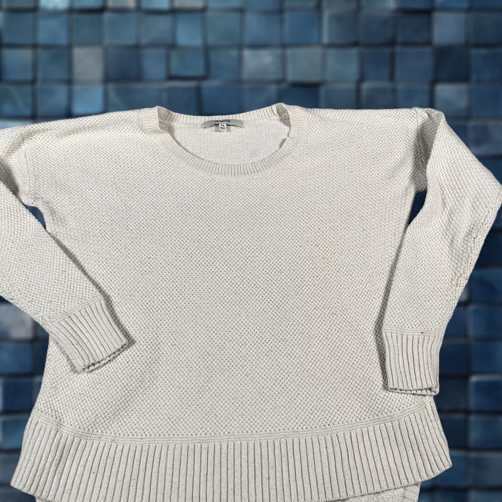 Madewell Madewell Sweater Womens XS Ivory Crewneck Textured Knit High Low Hem Pullover Size XS / US 0-2 / IT 36-38 - 1 Thumbnail
