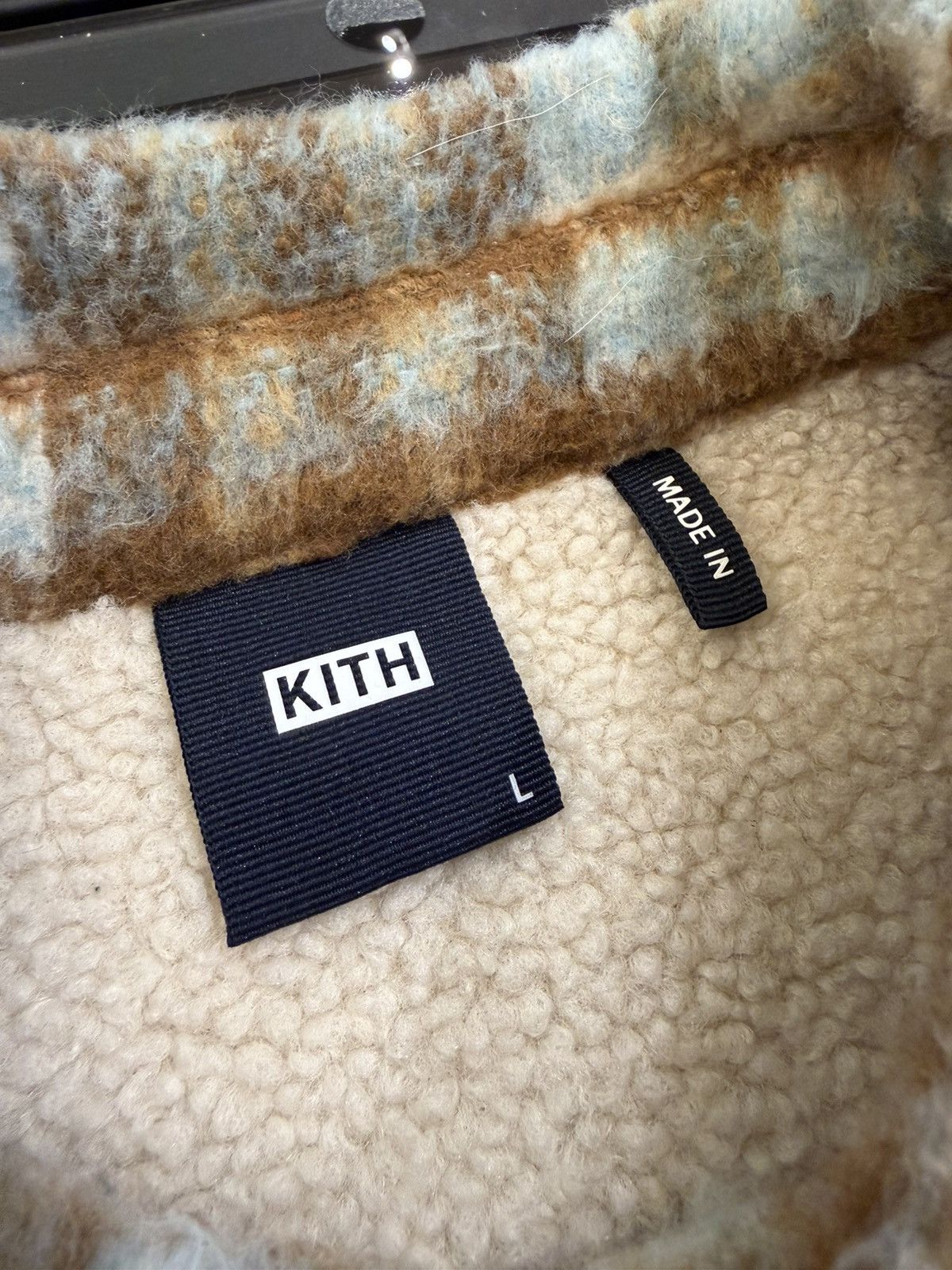 Kith Kith Fleece Flannel Jacket - Blue Beige Size US L / EU 52-54 / 3 - 3 Thumbnail