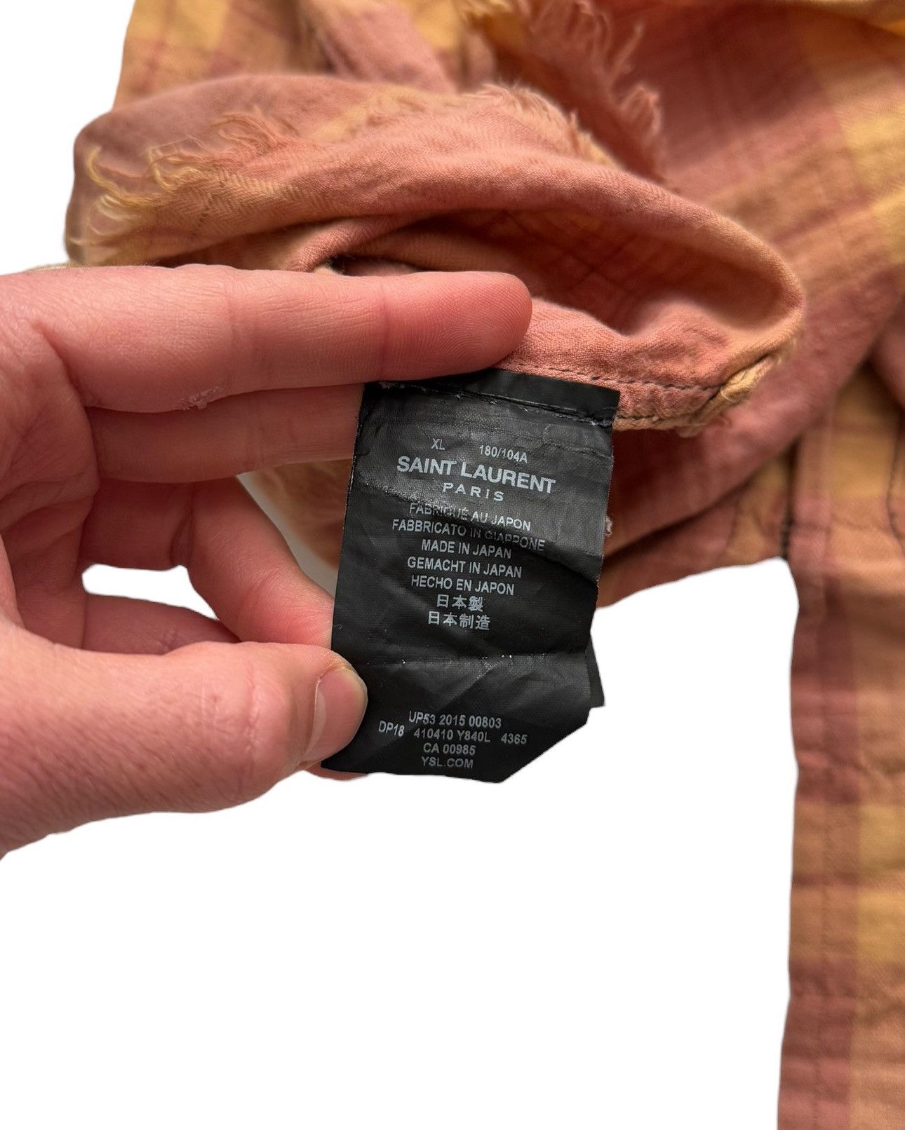 Saint Laurent Paris GRAIL SS16 Hedi Surf Sounds Bleach Distressed Flannel Size US XL / EU 56 / 4 - 8 Thumbnail