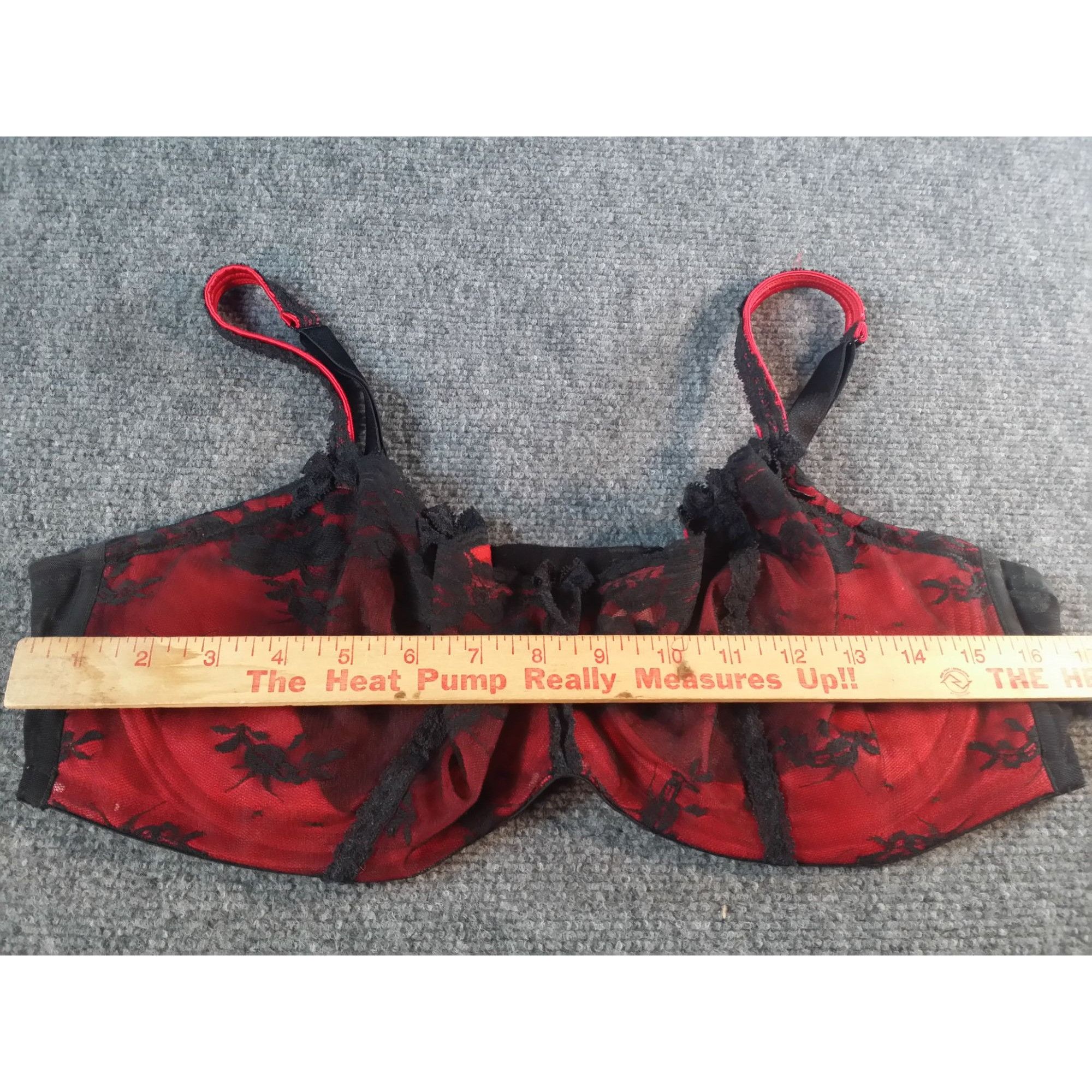Other Cacique Bra Balconette Women Sz 44C Red Black Floral Lace In Size ONE SIZE - 3 Thumbnail