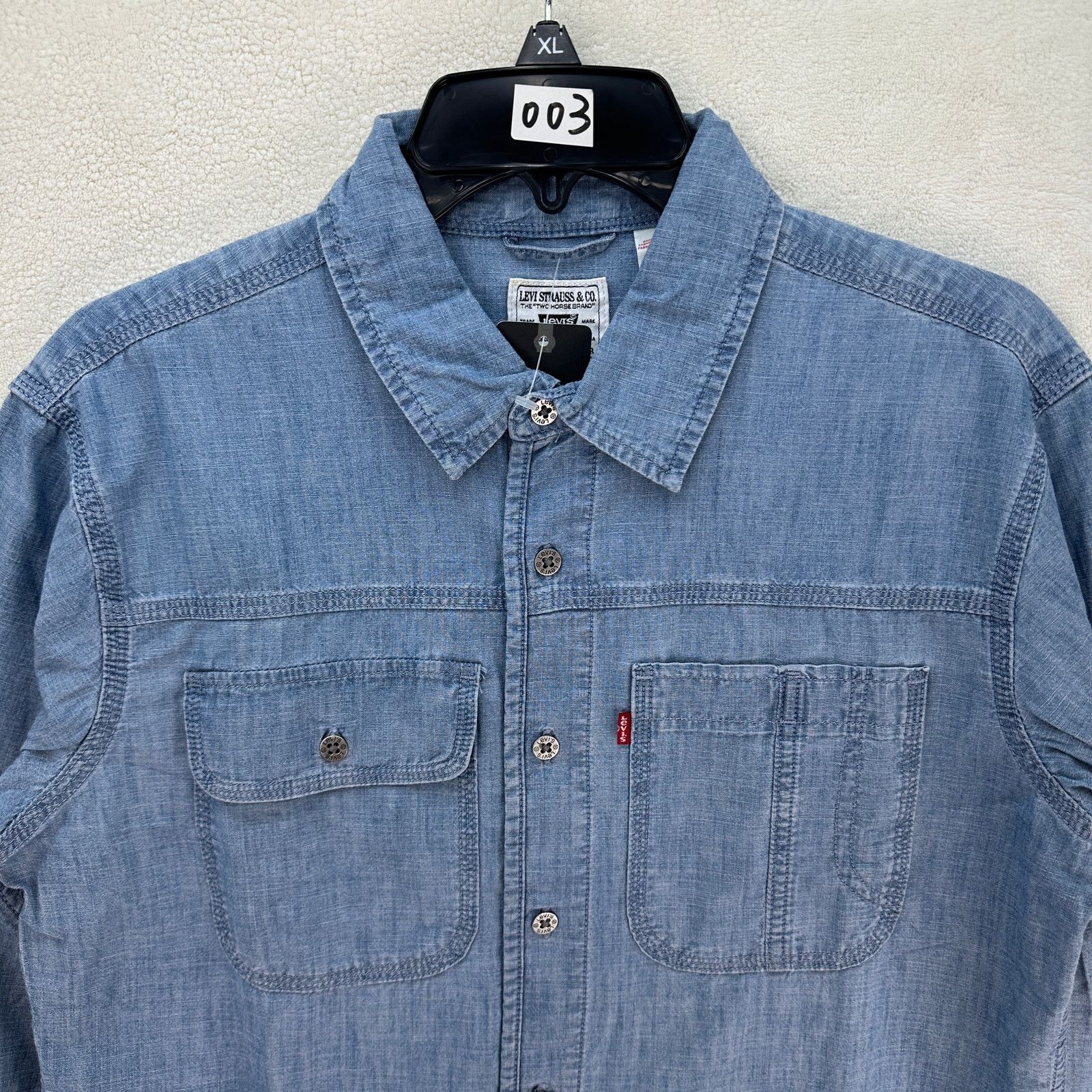 Levi's LEVI'S MEN'S XL LONG SLEEVE AUBURN WORKER SHIRT BLUE Size US XL / EU 56 / 4 - 2 Thumbnail