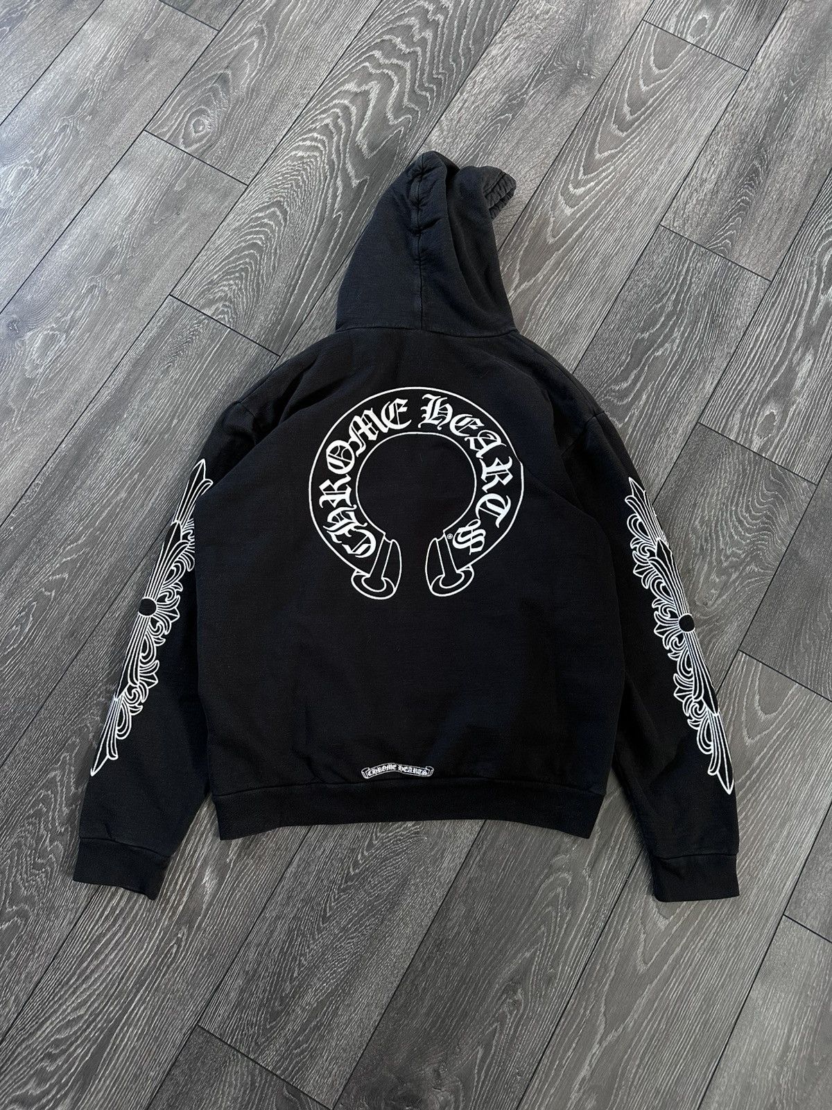Chrome Hearts Horseshoe Floral Hoodie Black | Grailed