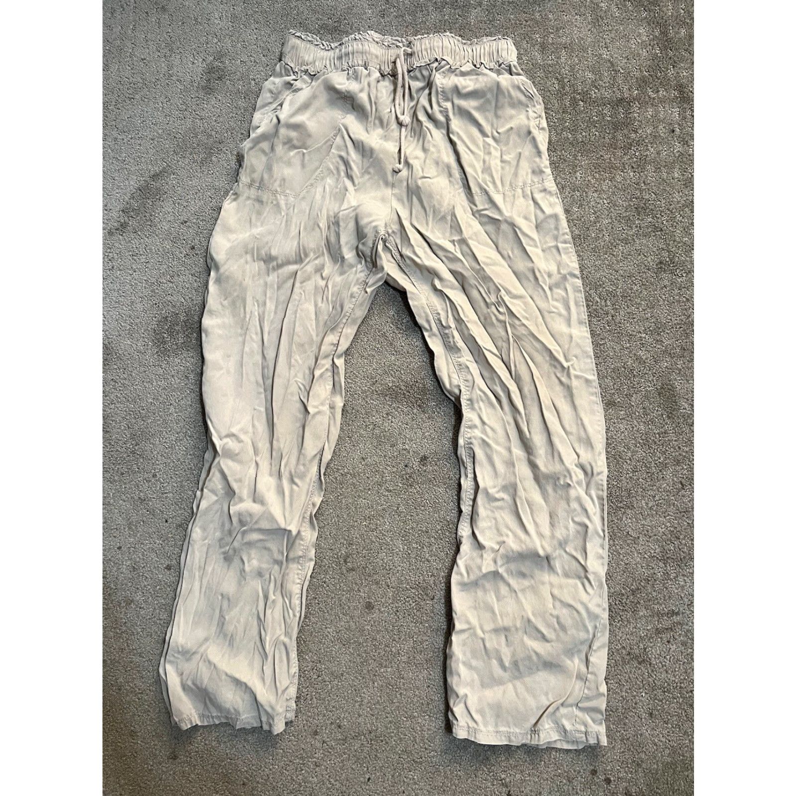 Splendid Splendid Womens Drawstring Viscose Casual Trousers Pants Beige Size Medium Size 32" / US 10 / IT 46 - 2 Thumbnail