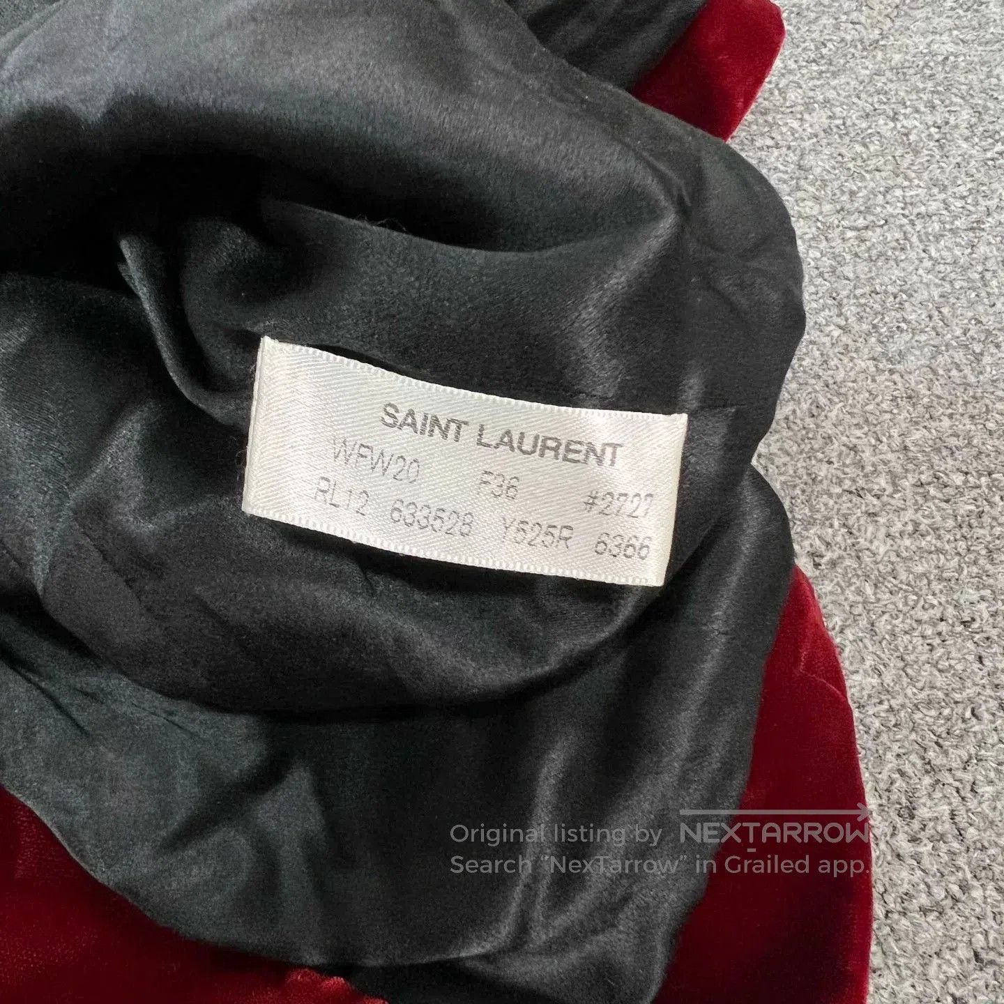 Saint Laurent Paris Saint Laurent Red Velvet Evening Dress. Size XS / US 0-2 / IT 36-38 - 6 Thumbnail