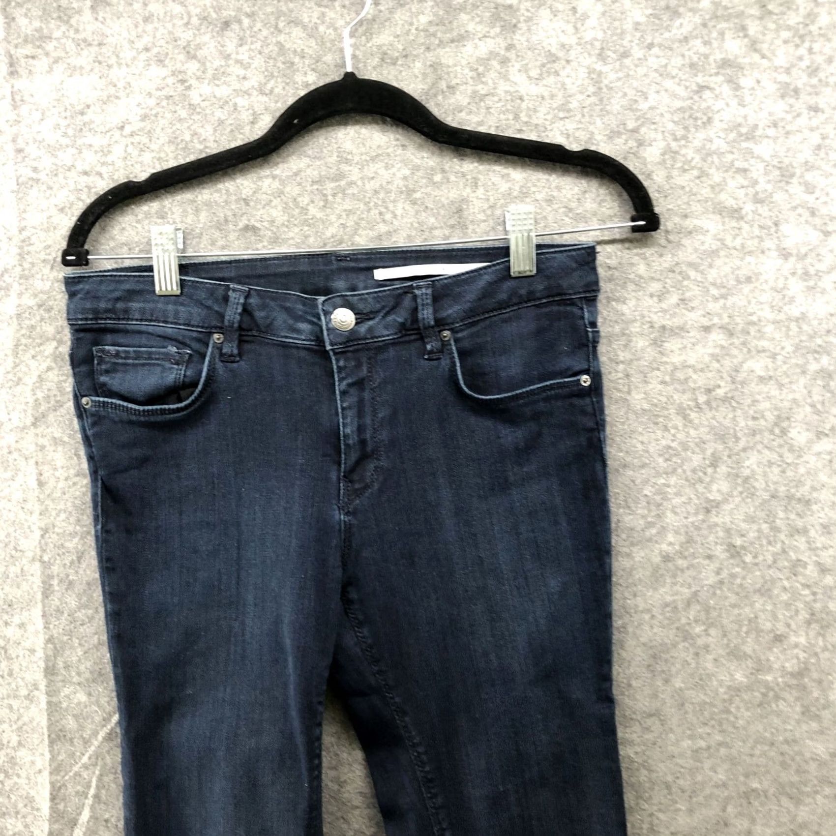 Zara Zara Sim Fit Jeans Womens 6 Medium Rise Blue Dark Wash Stretch Skinny Denim Cotton Blend Size 28" / US 6 / IT 42 - 3 Thumbnail