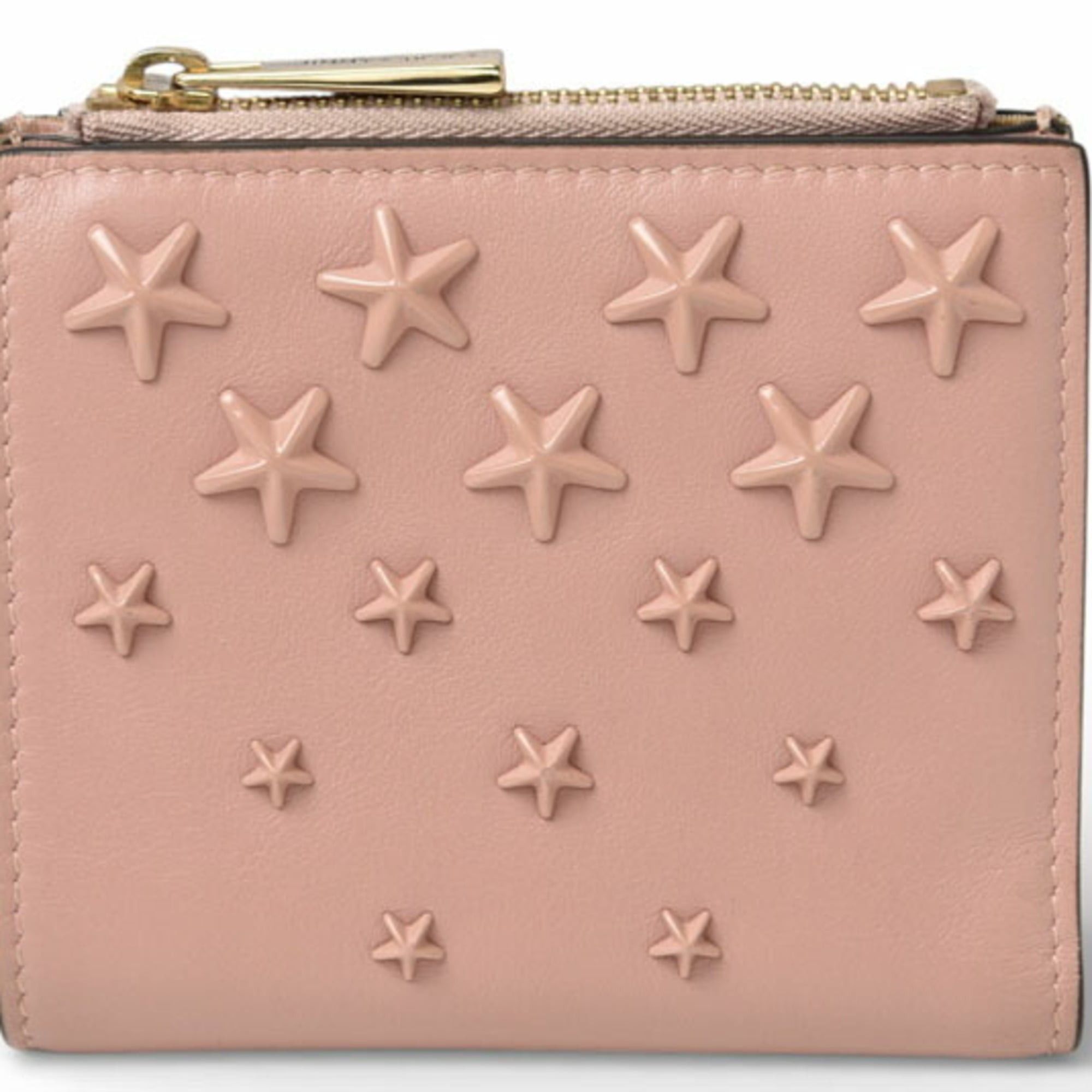 Jimmy Choo Jimmy Choo Hanni mini bifold wallet in calf leather with pink star studs. Size ONE SIZE - 1 Thumbnail