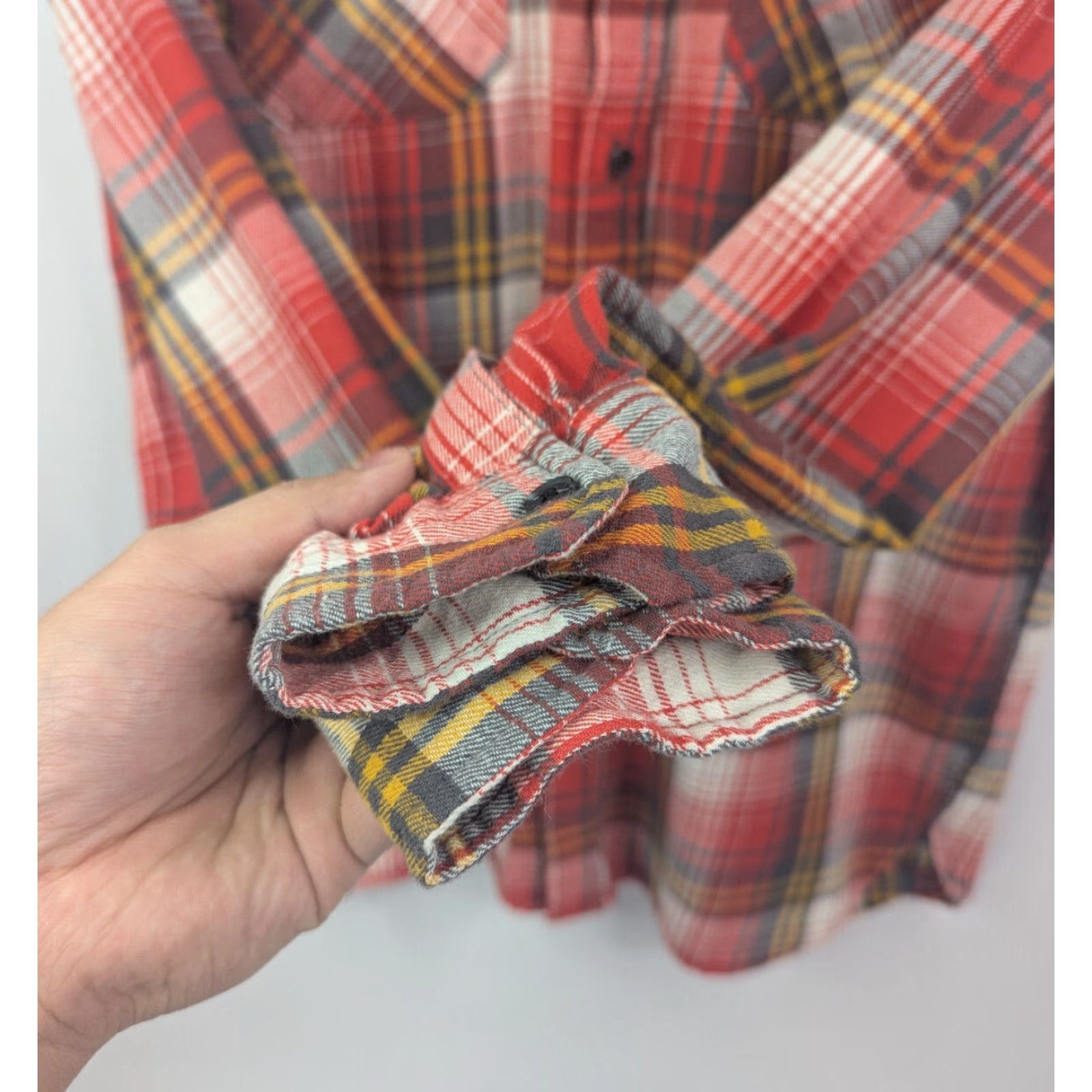 Levi's Levi's Button Red Western Plaid Flannel Shirt Long Sleeve Men's Medium Size US M / EU 48-50 / 2 - 2 Thumbnail