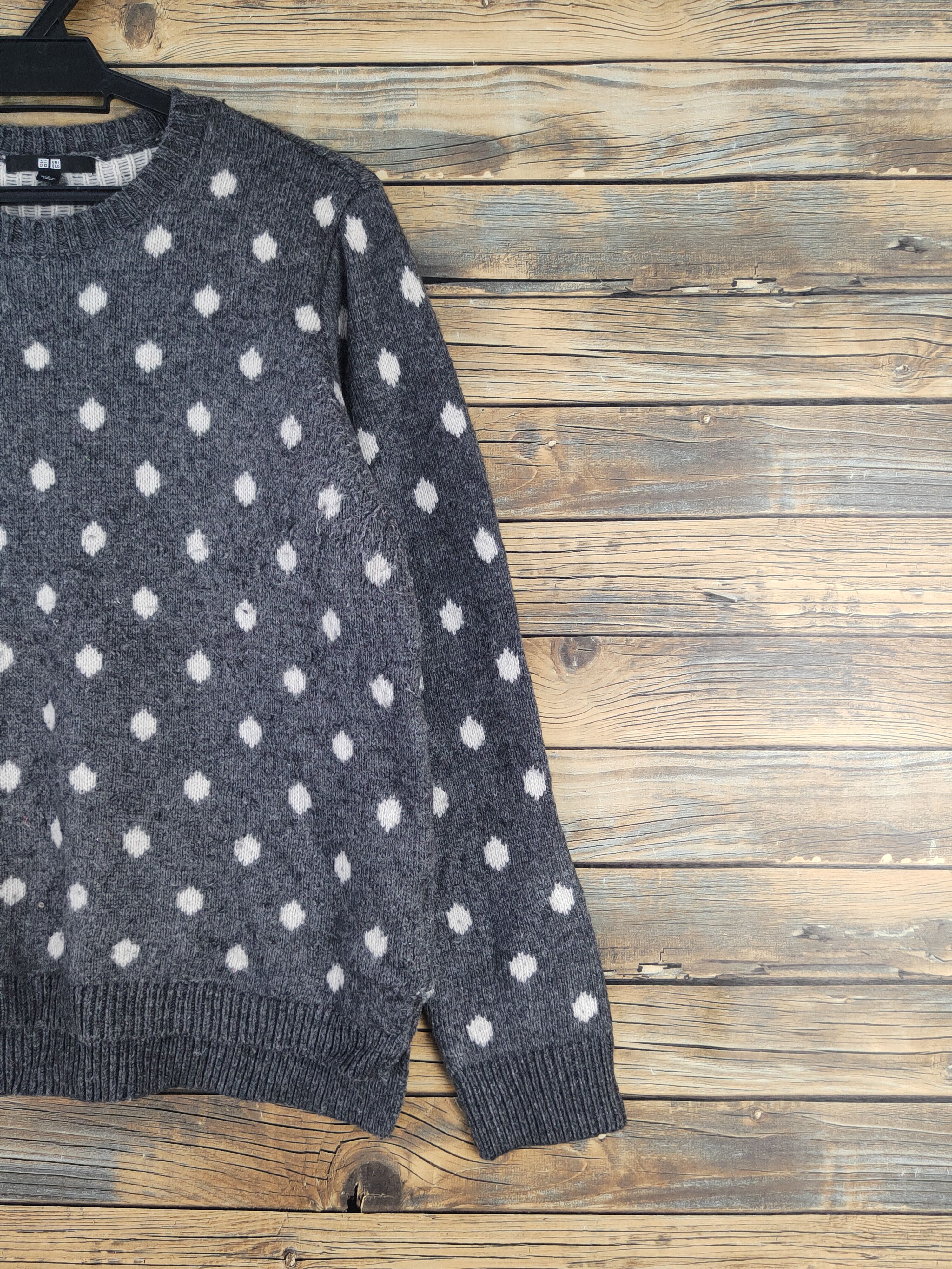 Vintage Uniqlo Dark Gray Polkadot Knitwear Sweatshirts #W2173 Size M / US 6-8 / IT 42-44 - 5 Thumbnail