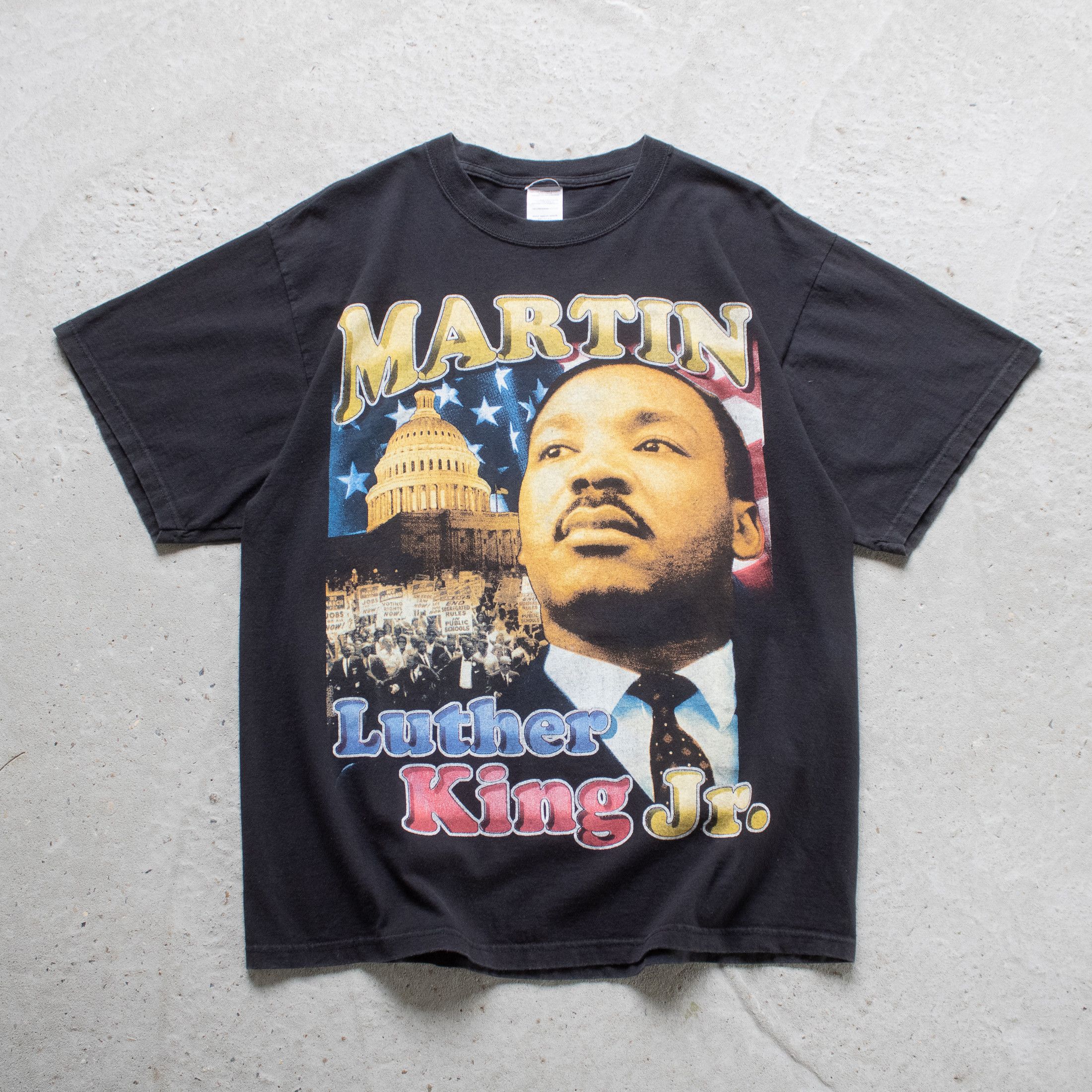 Vintage 90s Martin Luther King Jr Malcolm X Rap Tee XXL