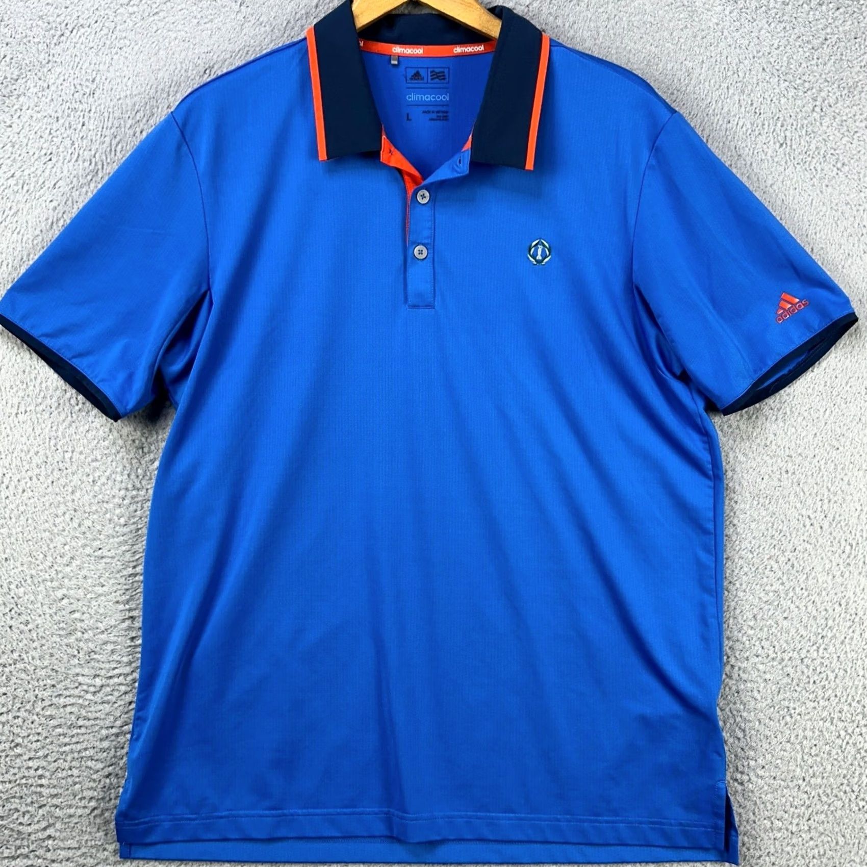 Adidas Adidas Climacool Shirt Polo Mens Large Blue The Memorial Tournament Golf Rugby Shirt Short Sleeve Polo Mens Blue Climacool Size US L / EU 52-54 / 3 - 3 Thumbnail