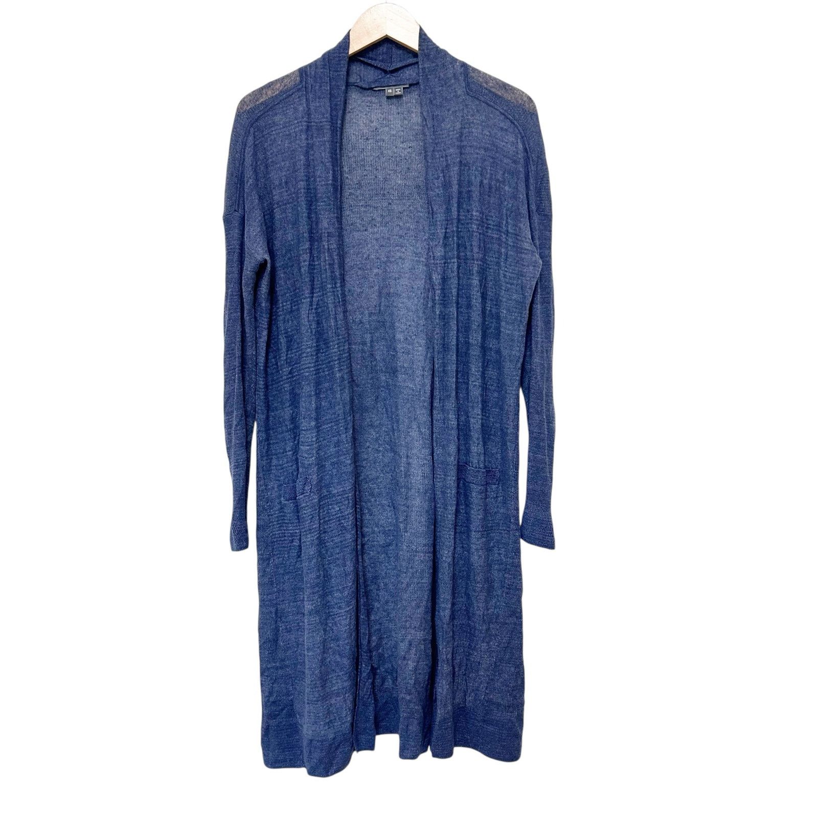 Vince Vince Blue Linen Blend Longline Cardigan Sz XS Size XS / US 0-2 / IT 36-38 - 1 Thumbnail