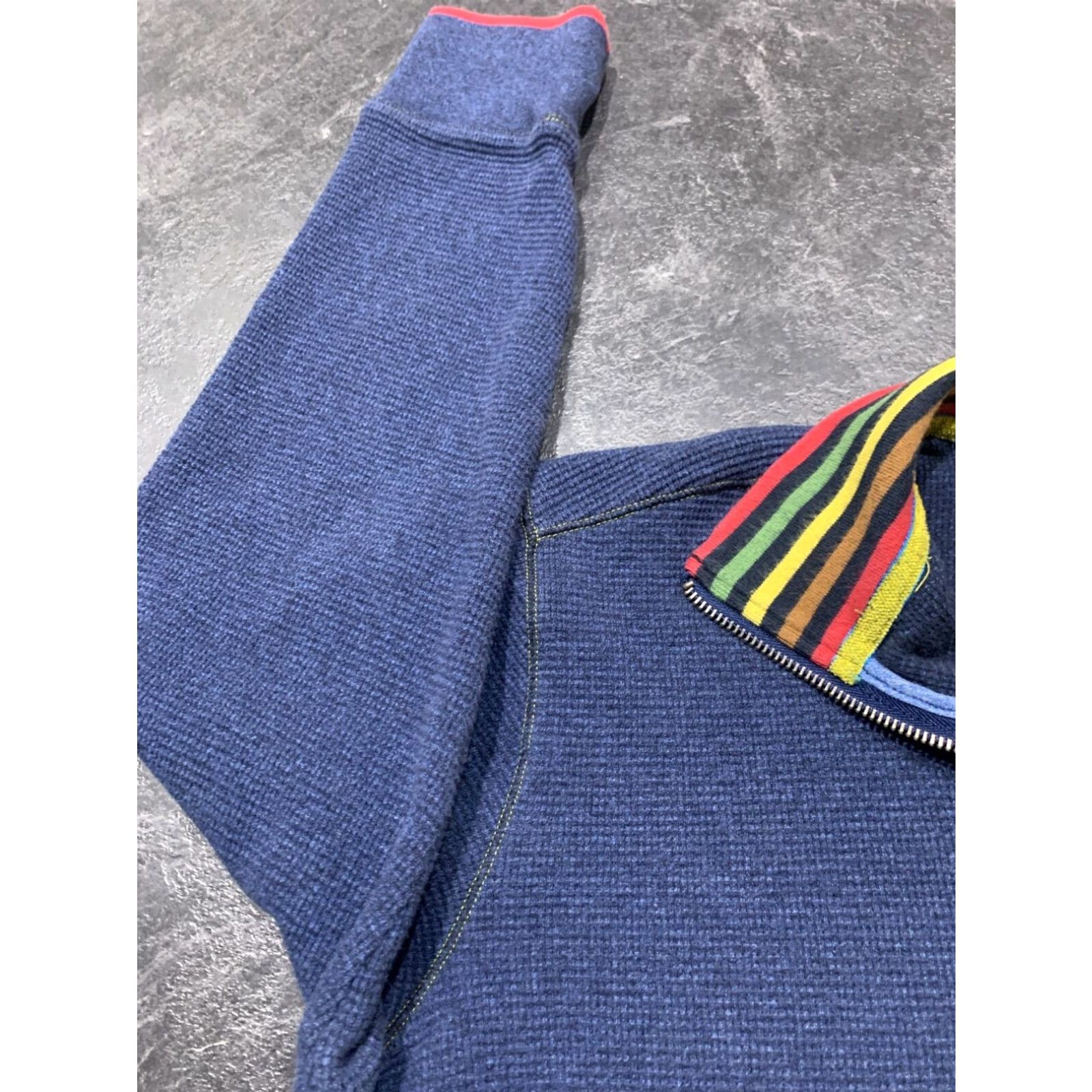 Robert Graham Robert Graham 1/4 Zip Waffle Knit Pullover Sweater Blue Large Mens Size US L / EU 52-54 / 3 - 5 Thumbnail