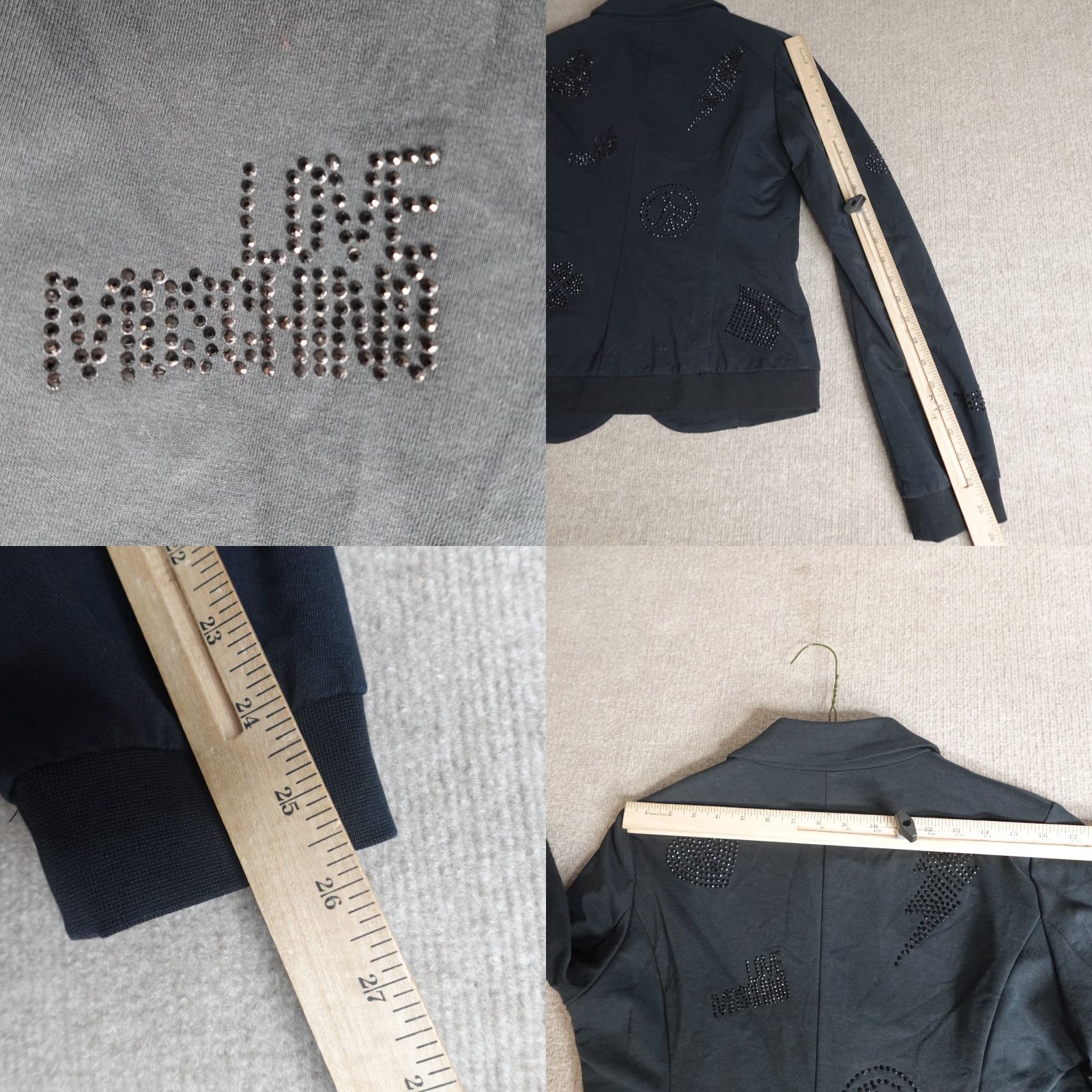 Moschino Love Moschino Womens Blazer 10 Black Bomber Bling Size L / US 10 / IT 46 - 11 Thumbnail