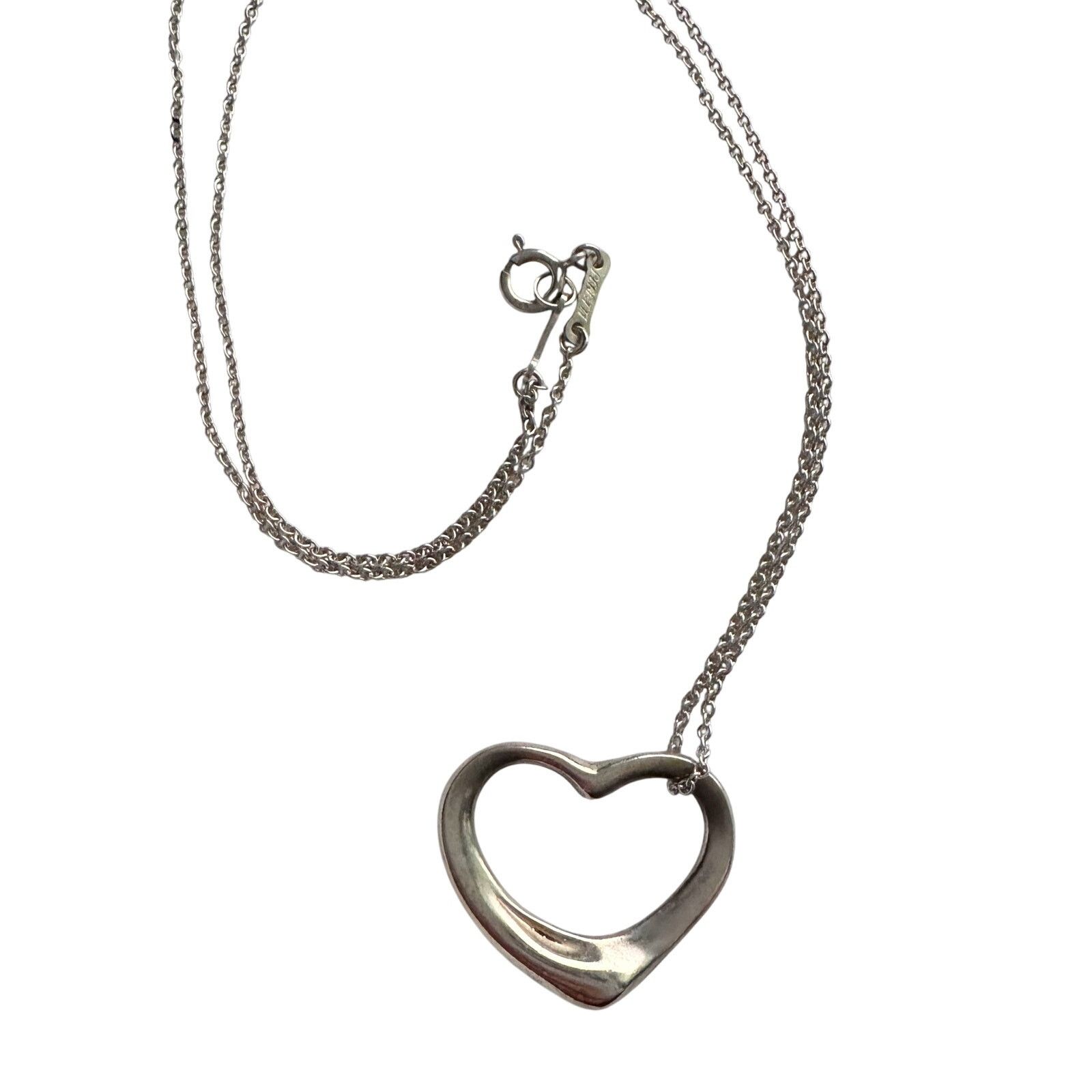 Tiffany & Co. Tiffany and Co Elsa Peretti Medium Open Heart Necklace 16" Size ONE SIZE - 14 Thumbnail