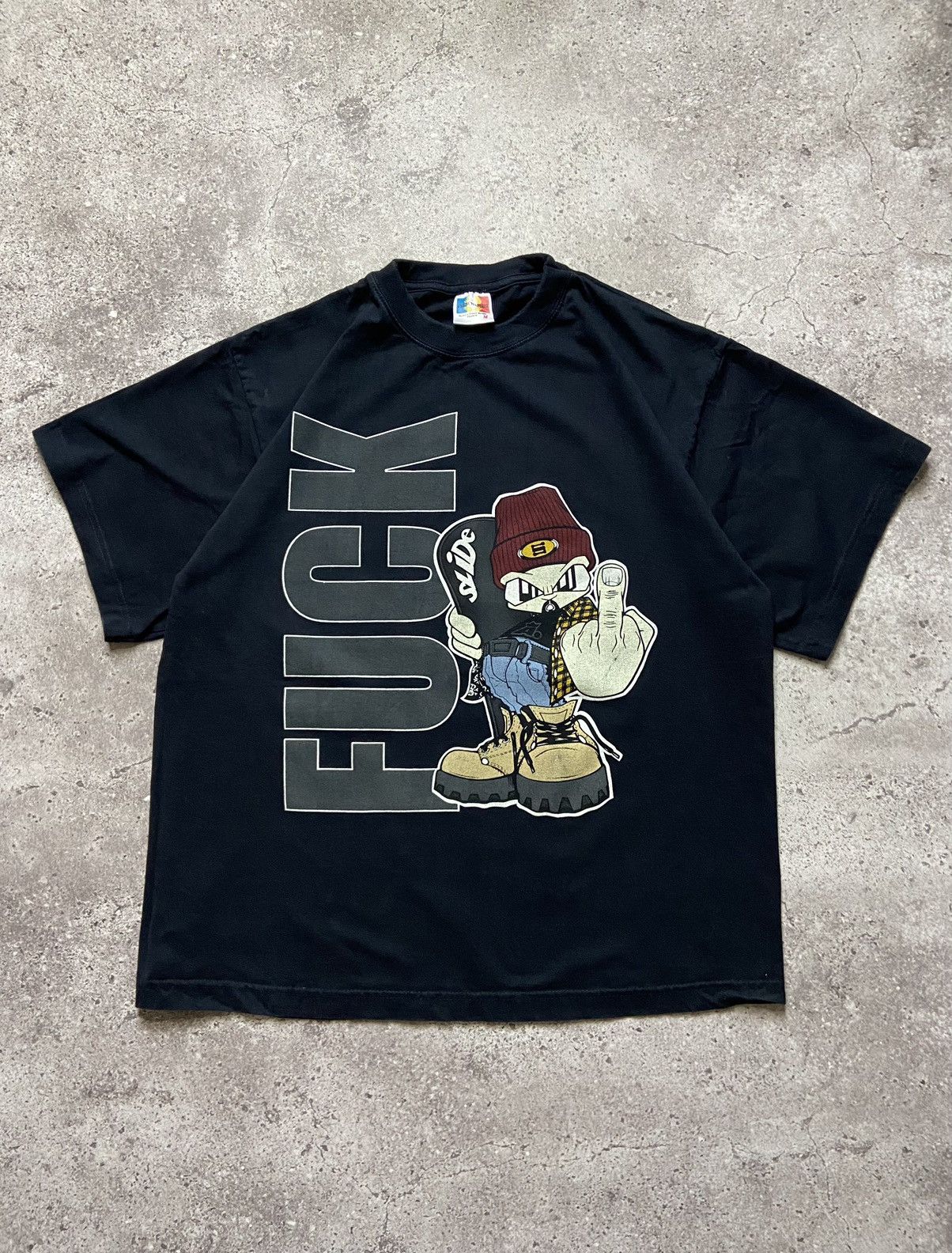 Vintage Rare! Y2K Slide Big Logo Fuck Born To Nag Vintage Tee 90’s Size US M / EU 48-50 / 2 - 1 Thumbnail