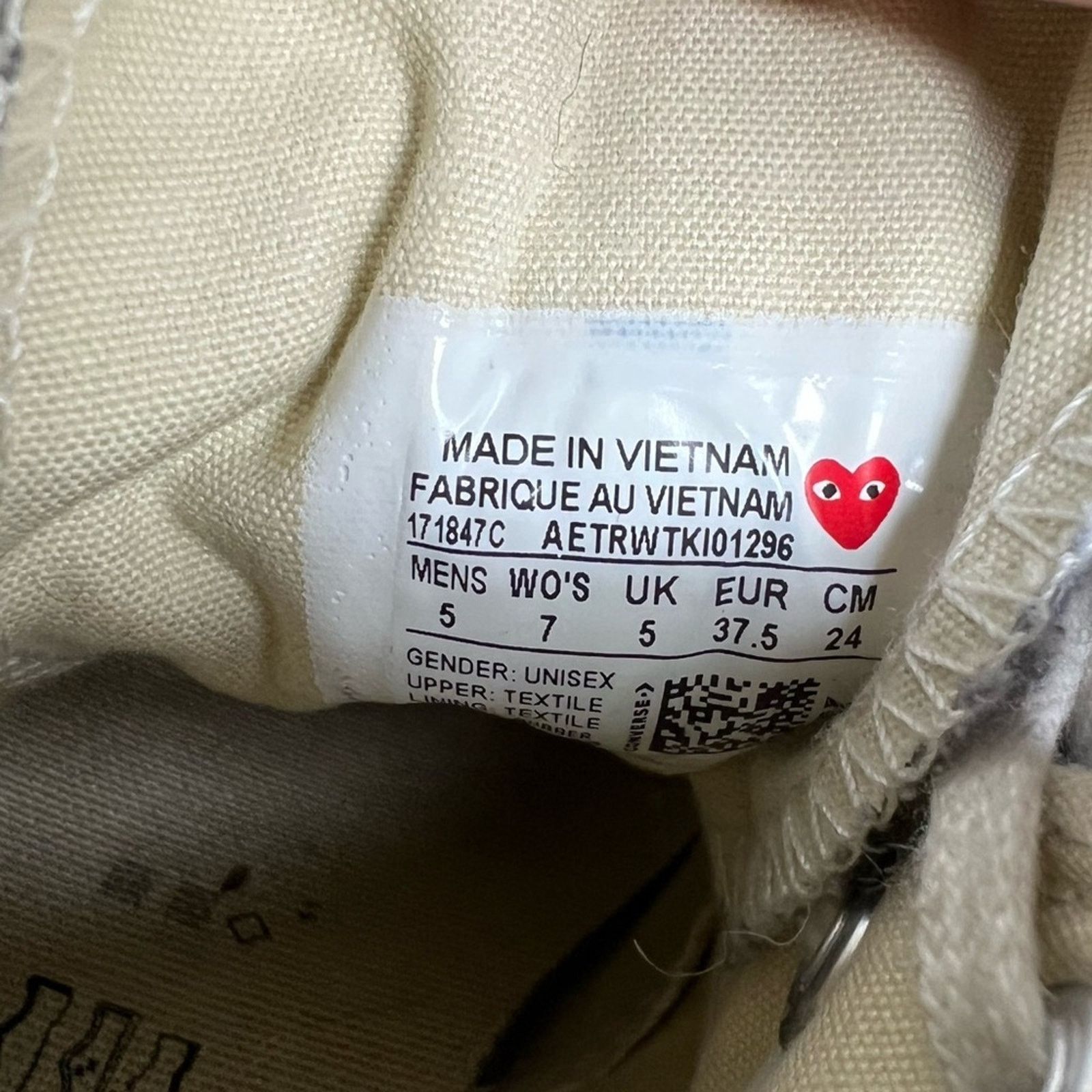 Converse Converse Chuck 70 CDG Hi Top Sneakers Gray Comme Des Garcons Size US 7 / IT 37 - 10 Thumbnail