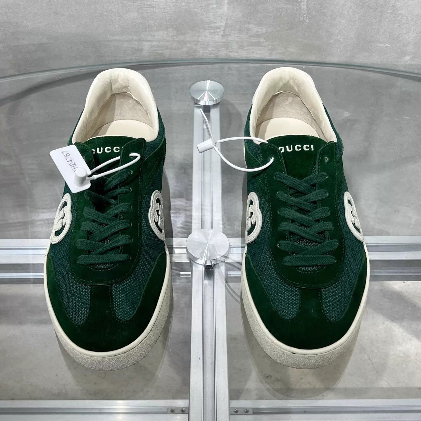 Gucci Gucci Interlocking Decon Sneakers White Green UK6/40 Size US 7 / EU 40 - 1 Thumbnail
