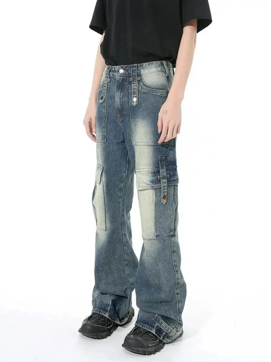 Japanese Brand Retro loose pocket straight leg jeans Size US 32 / EU 48 - 1 Thumbnail