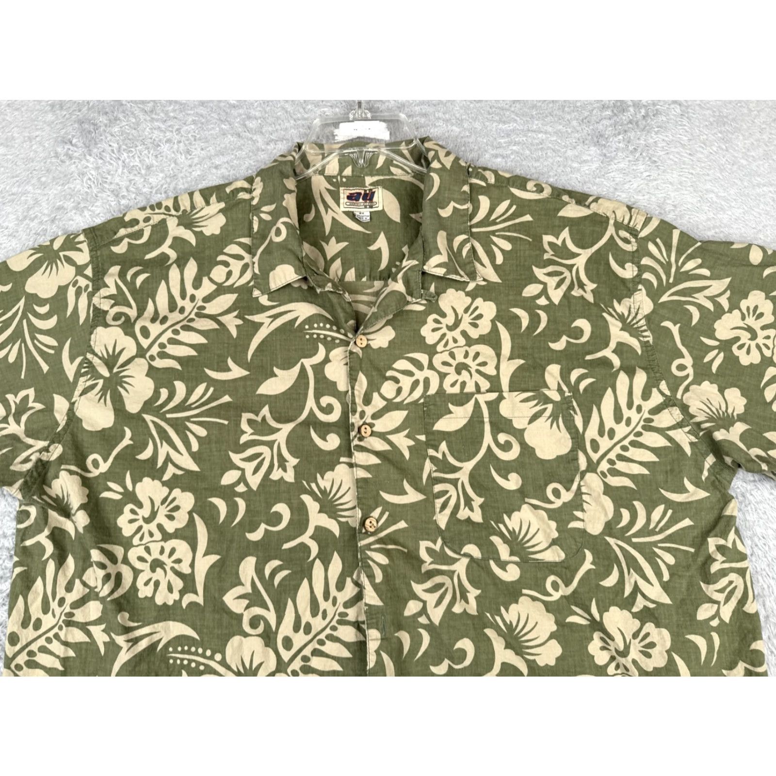 Vintage Address Unknown Shirt Mens 2XL Green Floral Hawaiian Button-Up Shirt Size US XXL / EU 58 / 5 - 6 Thumbnail