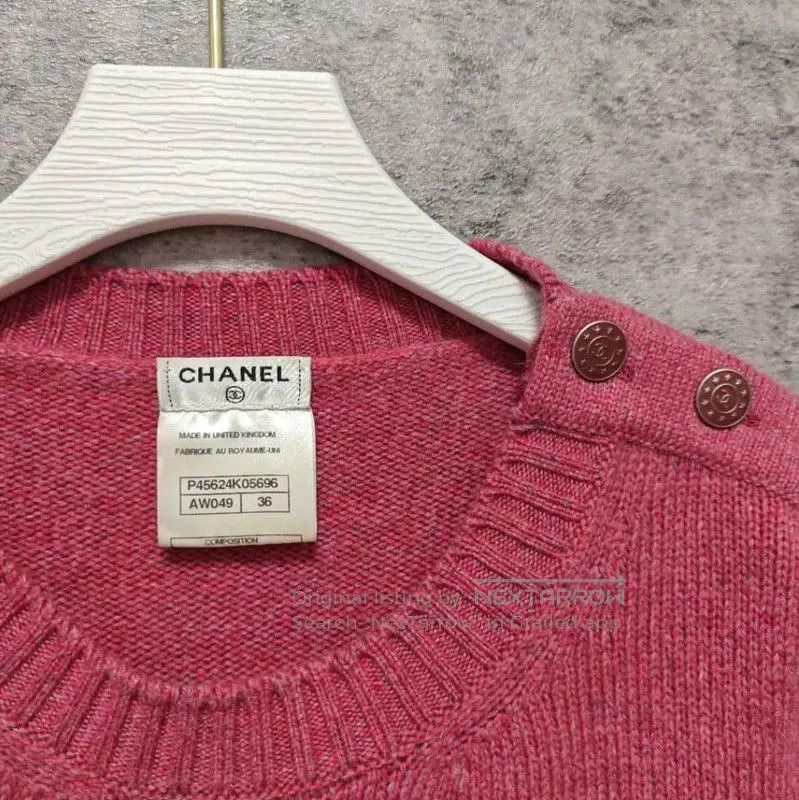 Chanel Chanel Pink Wool Pullover Sweater for Women . Size L / US 10 / IT 46 - 3 Thumbnail