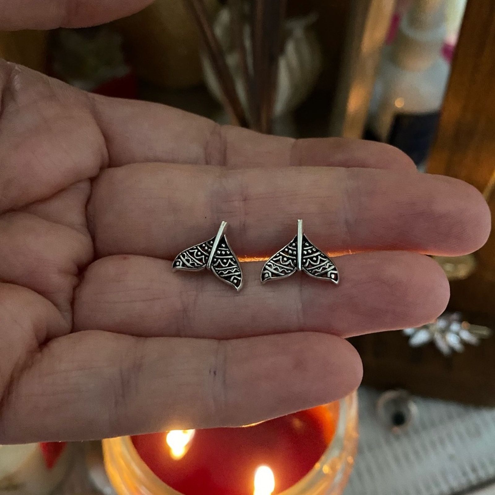The Unbranded Brand Whale Tail Sterling Silver Earrings Boho Size ONE SIZE - 4 Thumbnail