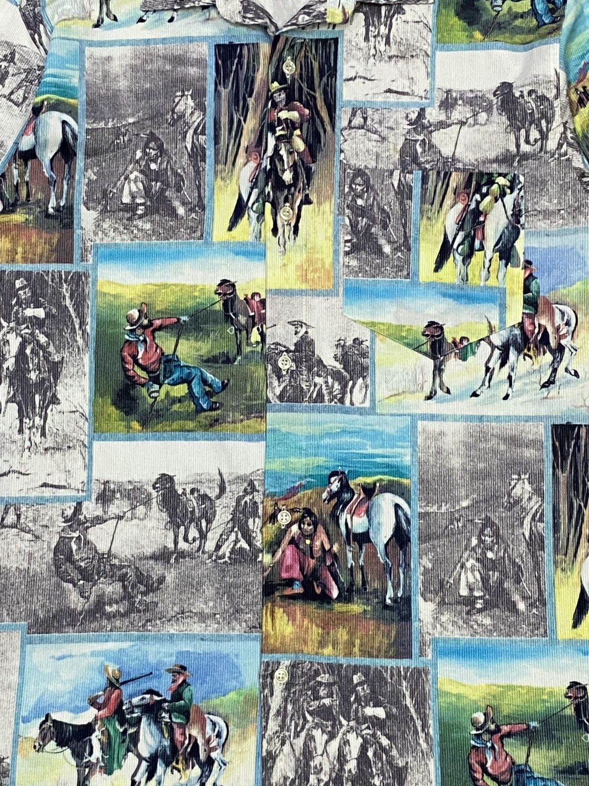 United Colors Of Benetton United Colors Of Benetton Cowboys Printed Shirt Button Ups Size US S / EU 44-46 / 1 - 16 Thumbnail