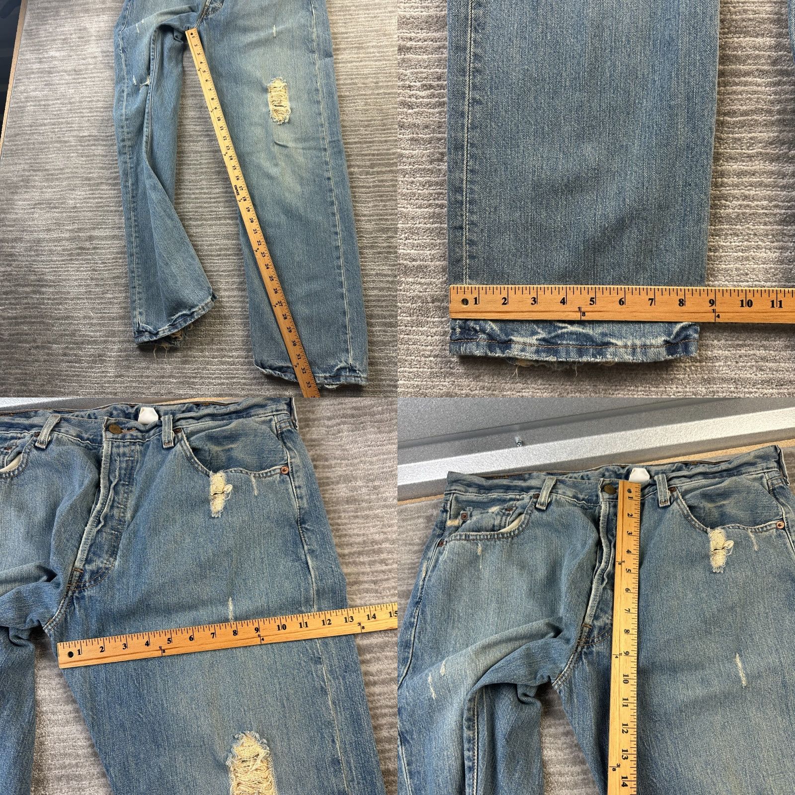 Levi's VINTAGE Levi's 501 Jeans Mens 38x32 Medium Blue Distressed 90s 2005 Regular Waist 36 Inseam 32 Size US 38 / EU 54 - 9 Thumbnail