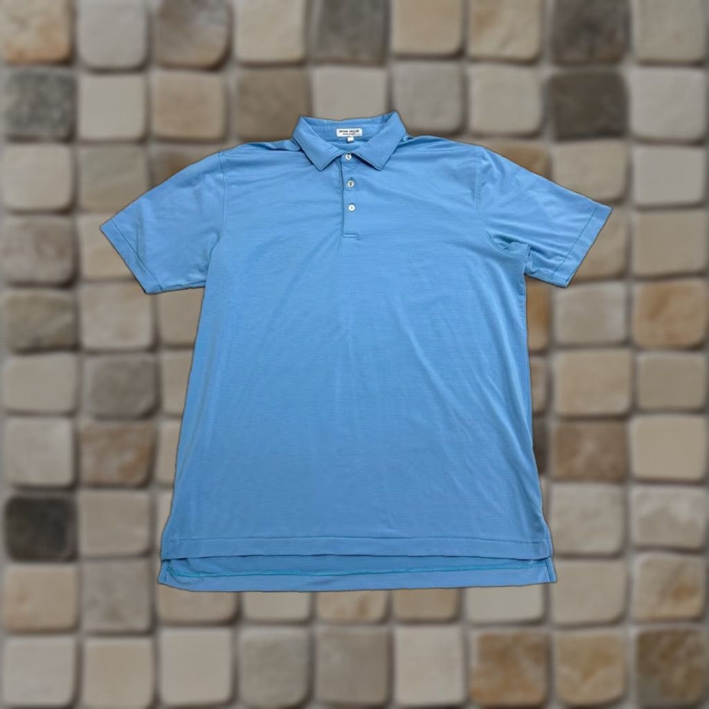 Peter Millar Peter Millar Summer Comfort Polo Shirts Mens Large Blue Striped Stretch Collared Shirt Size US L / EU 52-54 / 3 - 1 Thumbnail