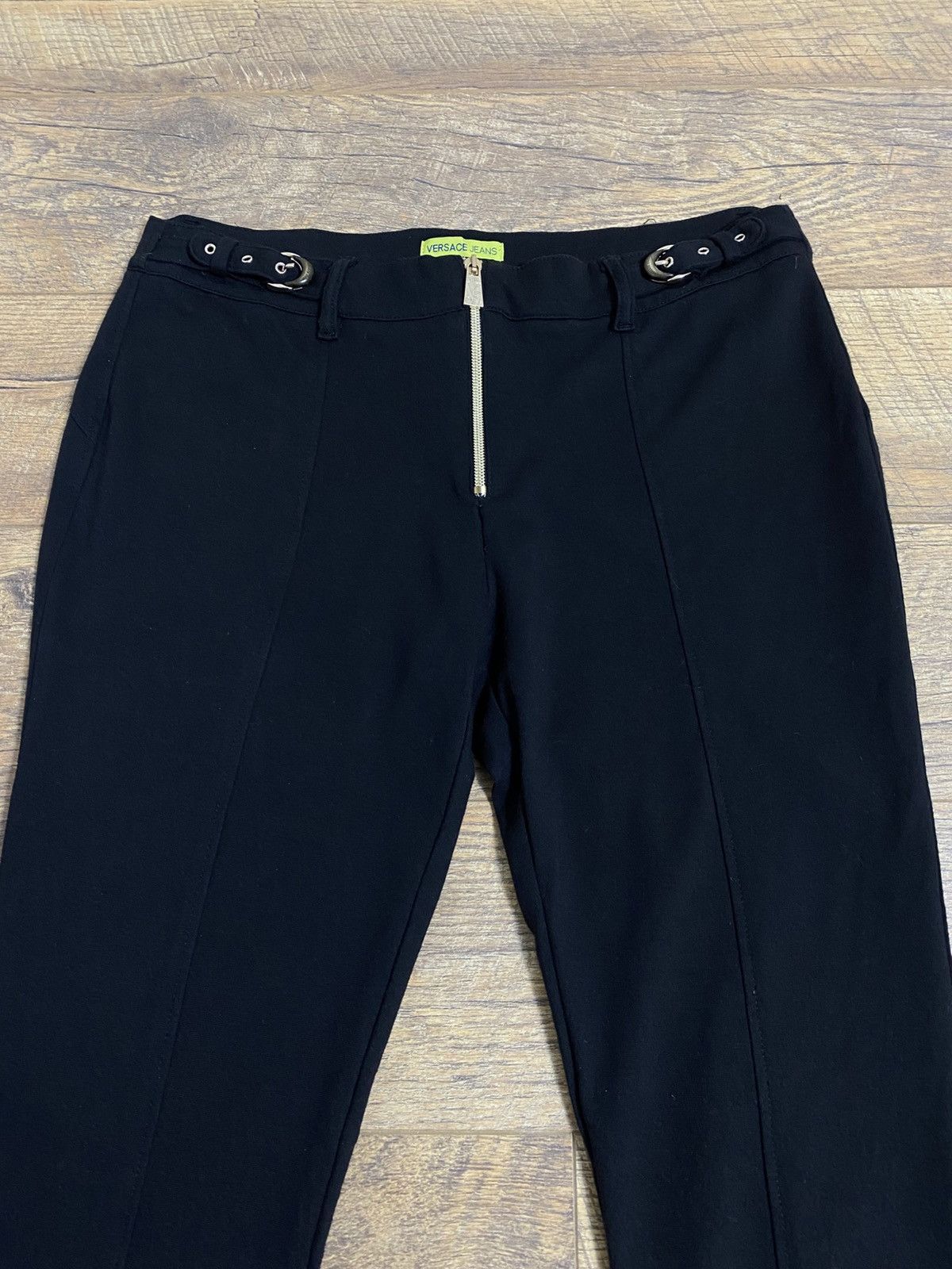 Versace Jeans Couture Versace Jeans Black Zip-Front Buckle Trousers IT48 Size 34" / US 12 / IT 48 - 6 Thumbnail