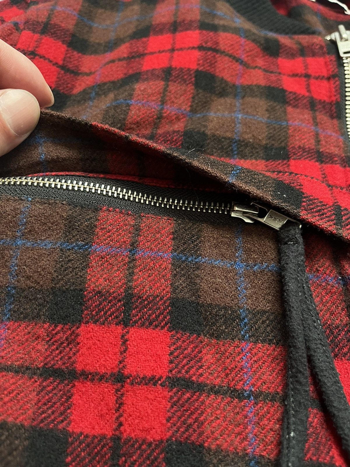 V AVE SHOE REPAIR Fifth Avenue Shoe Repair Bomber Jacket Wool Checkered Plaid Size US L / EU 52-54 / 3 - 5 Thumbnail