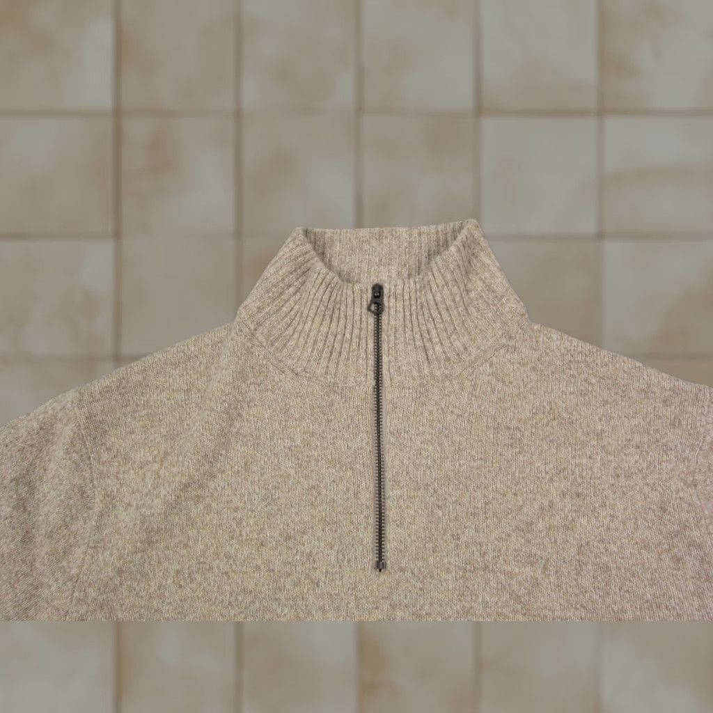 J.Crew VINTAGE J.CREW Sweater Mens XL Brown Merino Wool 1/4 Zip 90s Crew Neck Cardigan Pullover Size US XL / EU 56 / 4 - 1 Thumbnail