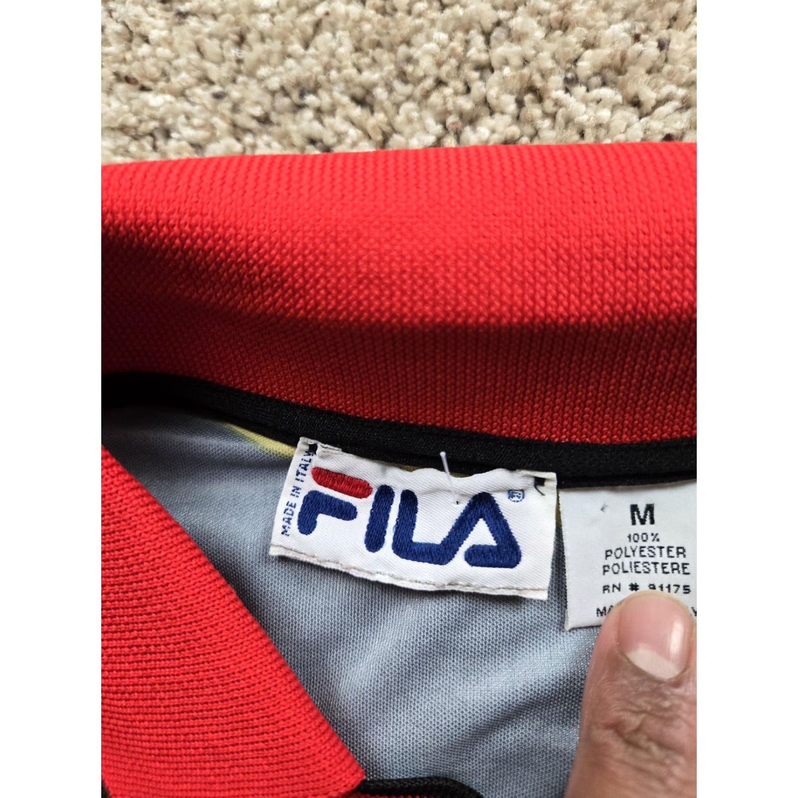 Fila VINTAGE FILA Soccer Jersey Shirt Mens M Red Italy 90s Graphic Print Polo Short Sleeve Pullover Made 100% Polyester Breathing Lightweight Durable Size US M / EU 48-50 / 2 - 7 Thumbnail
