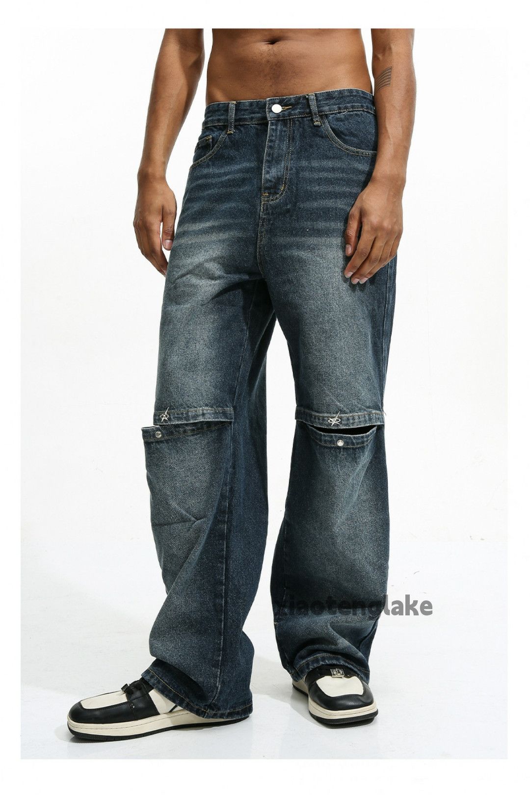 Jean × Vintage washed faded utility skate hiphop loose baggy jeans Size US 32 / EU 48 - 2 Thumbnail