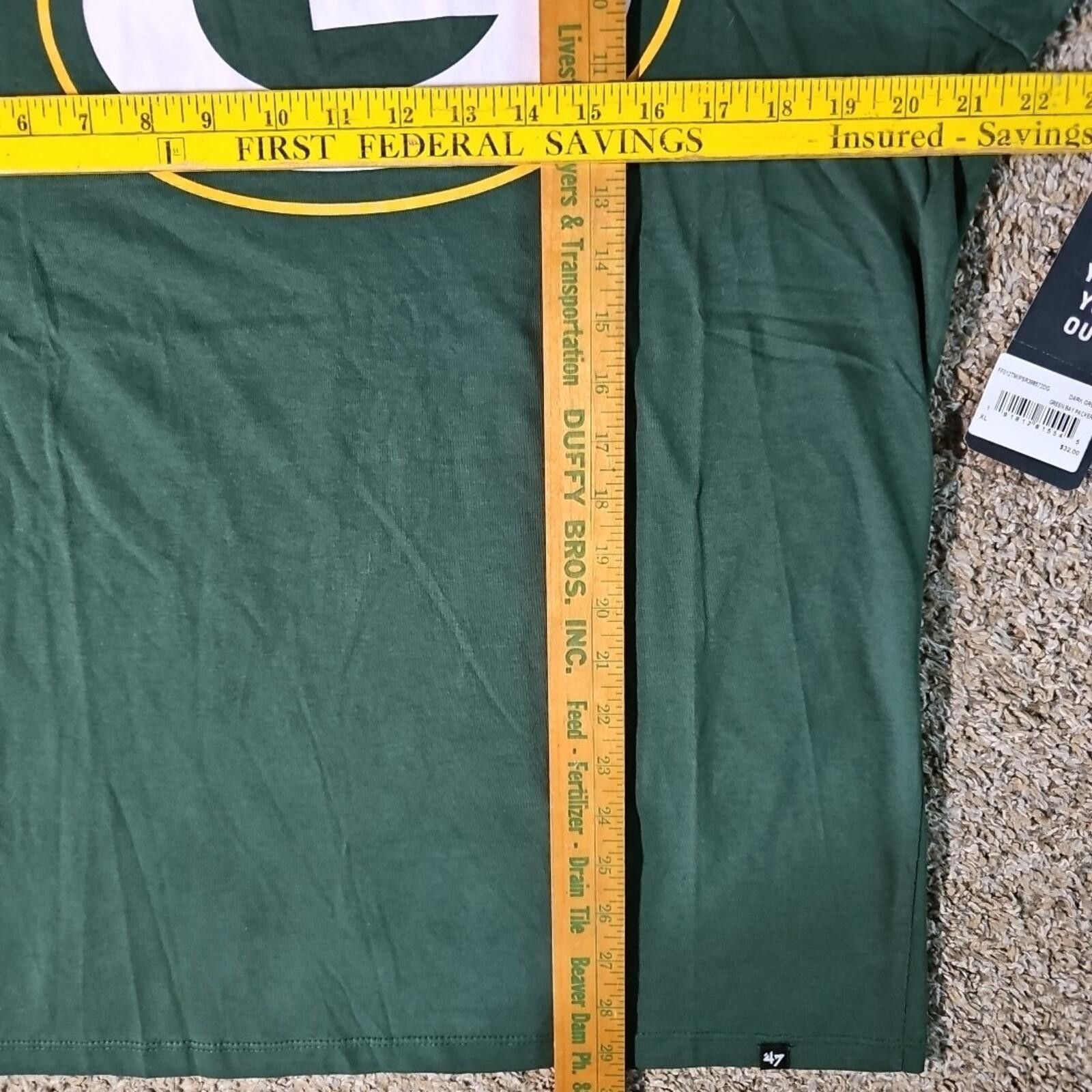 47 NWT 47 Brand Green Bay Packers Tshirt Size ONE SIZE - 5 Thumbnail