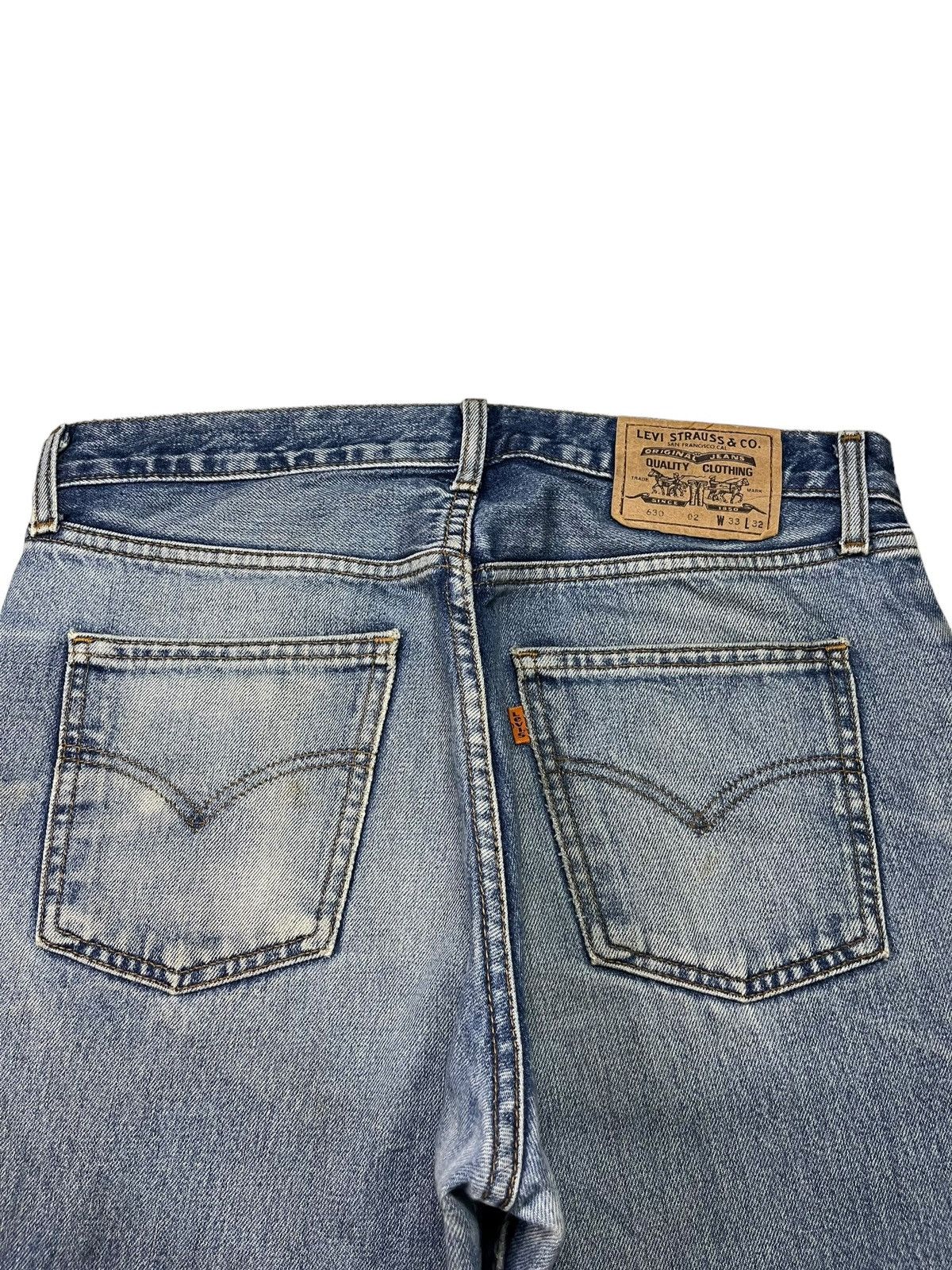 Levi's × Levi's Vintage Clothing Vintage 80s Levis 630 Orange Tab Mud Wash Rip Baggy Jeans Size US 33 - 8 Thumbnail