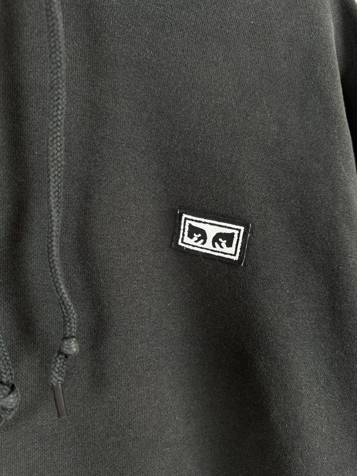 Obey Obey vintage black oversized small logo distressed hoodie Size US L / EU 52-54 / 3 - 6 Thumbnail