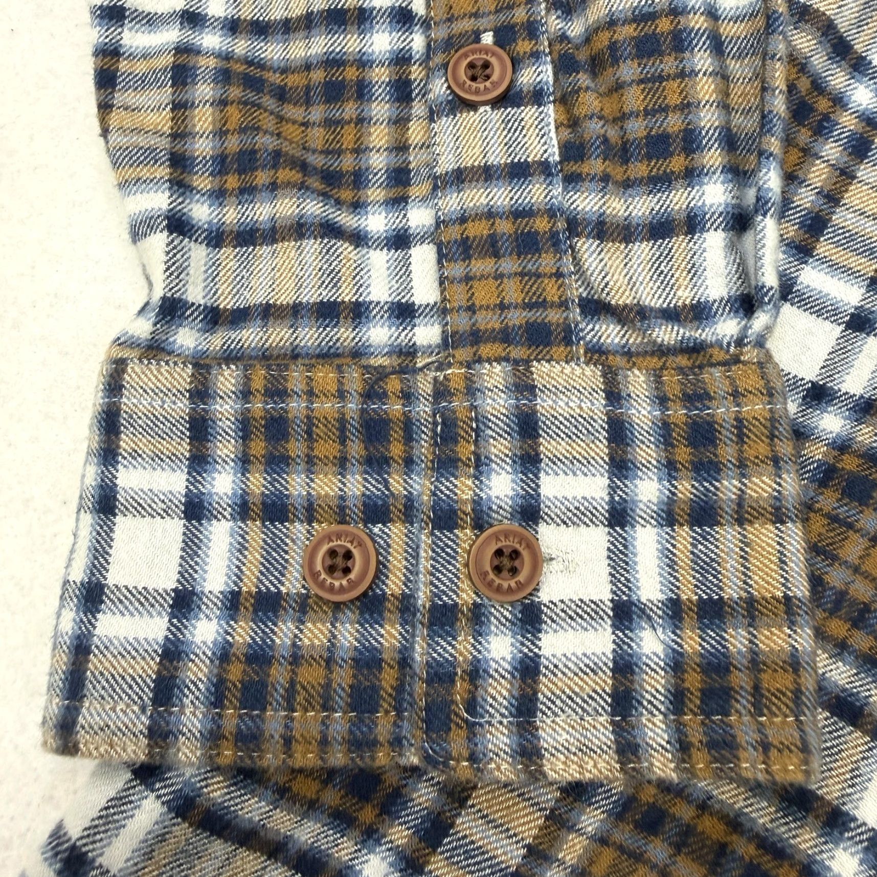 Ariat Ariat Shirt Mens XL Blue Plaid Flannel Long Sleeve Button Up Rebar Workwear Size US XL / EU 56 / 4 - 7 Thumbnail