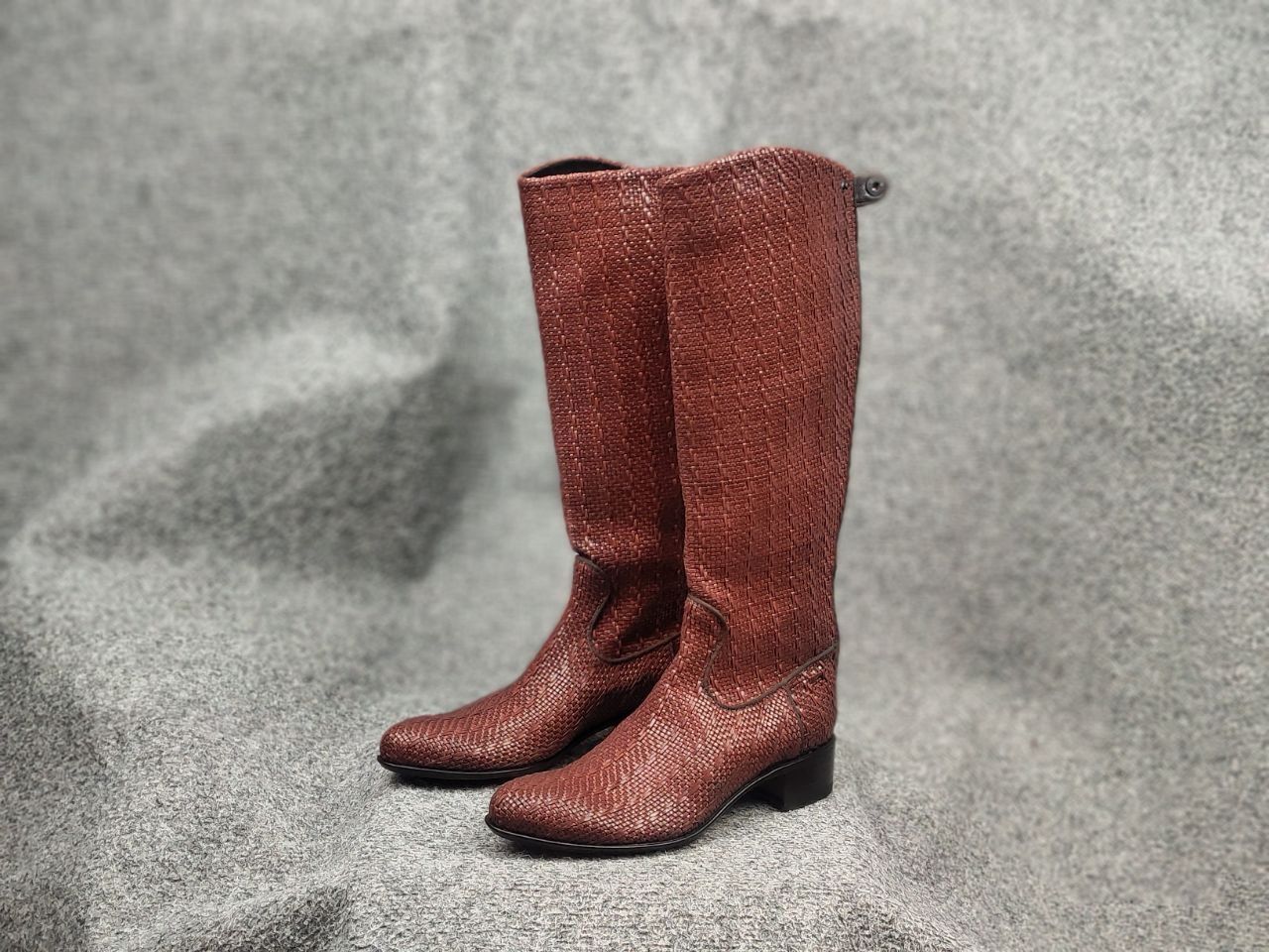 RoccoP Rocco P. Braided leather High Round Toe Riding Tall Boots Size US 6.5 / IT 36.5 - 3 Thumbnail
