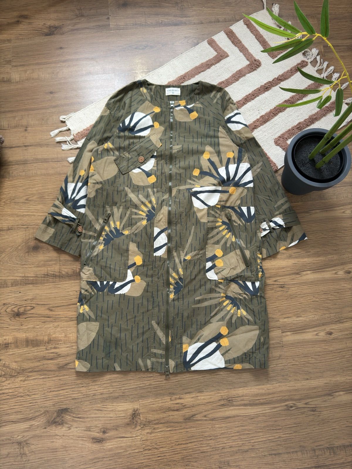 Vintage ISSEY MIYAKE STYLE FLOWERS SONIA DE NISCO RAINCOAT / COAT Size M / US 6-8 / IT 42-44 - 2 Thumbnail