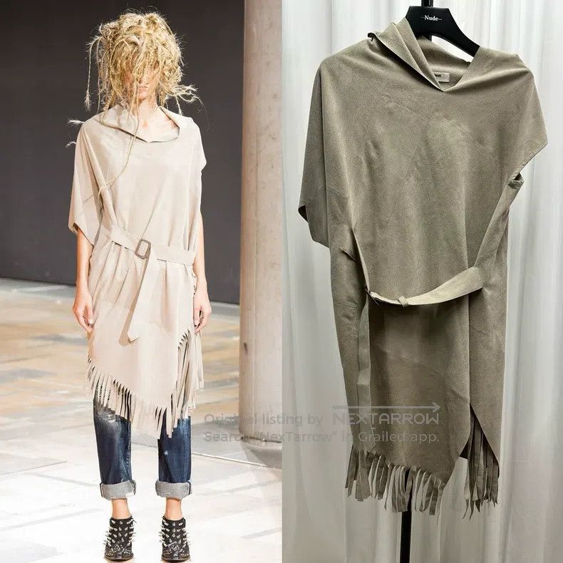Junya Watanabe Junya Watanabe Asymmetrical Suede Dress Size S / US 4 / IT 40 - 1 Thumbnail