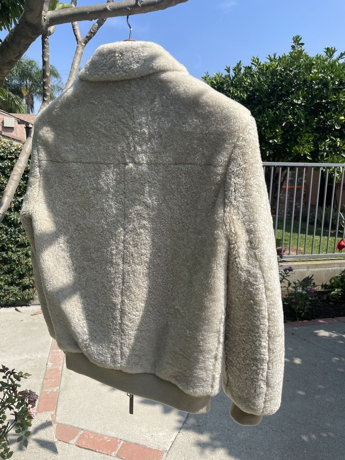 Allsaints Allsaints Charlie Shearling Leather Bomber Jacket XS Beige Size US XS / EU 42 / 0 - 3 Thumbnail
